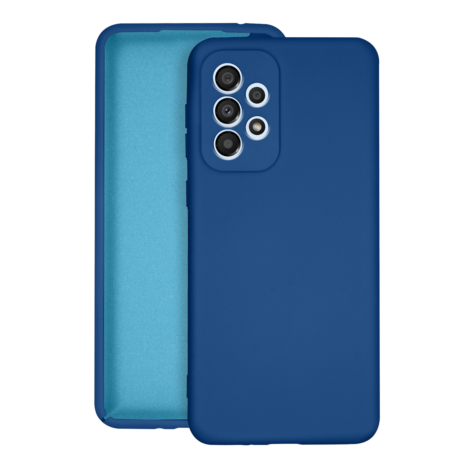Halbsteife Silikon Handyhlle fr Samsung Galaxy A33 5G, Schutzhlle mit  Soft-Touch Design  Dunkelblau - German