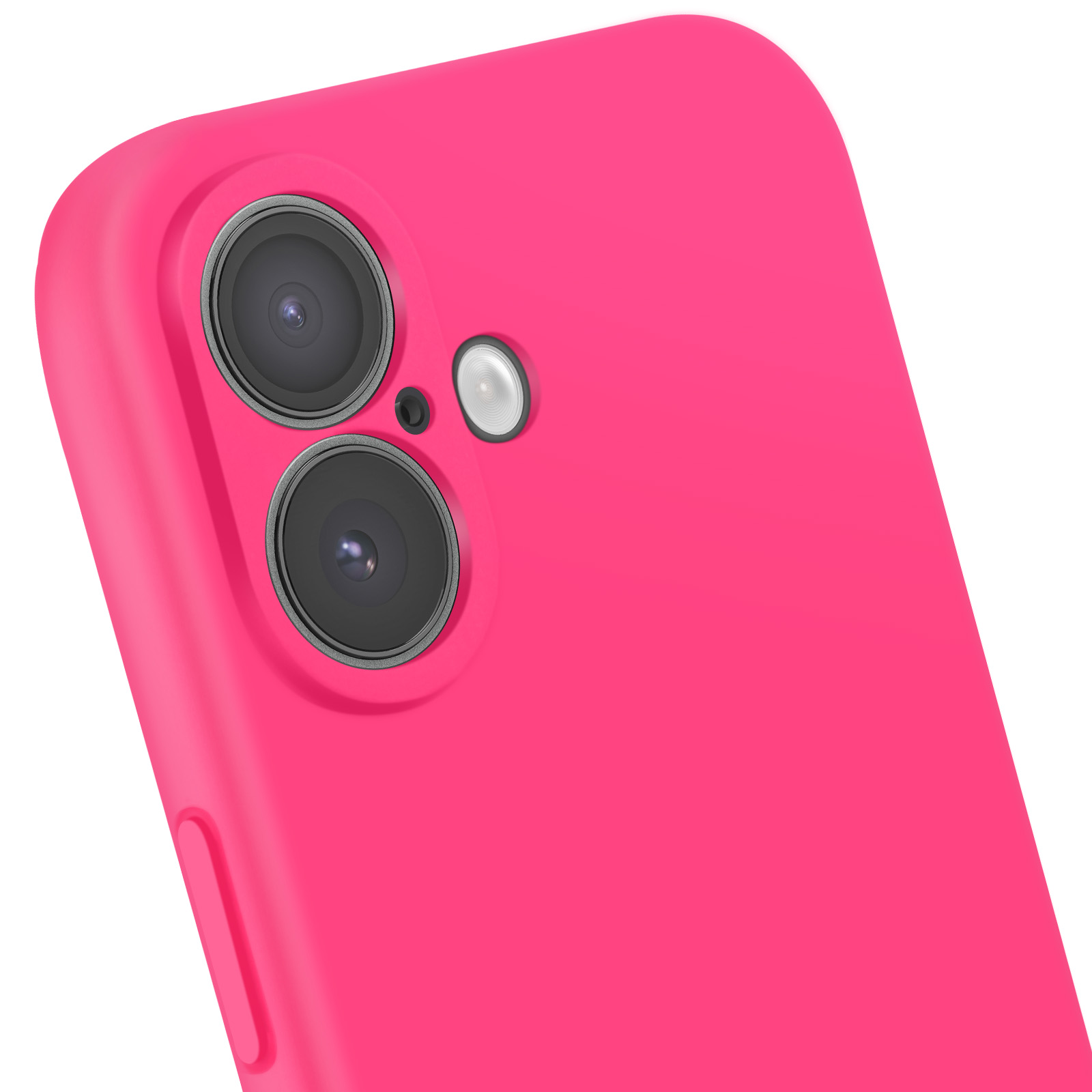 NEWTOP ORI CASE Cover Per IPhone 13 (6.1") - Silicone TPU Semi-Rigido, Interno In Microfibra, Colore Fucsia Fluo