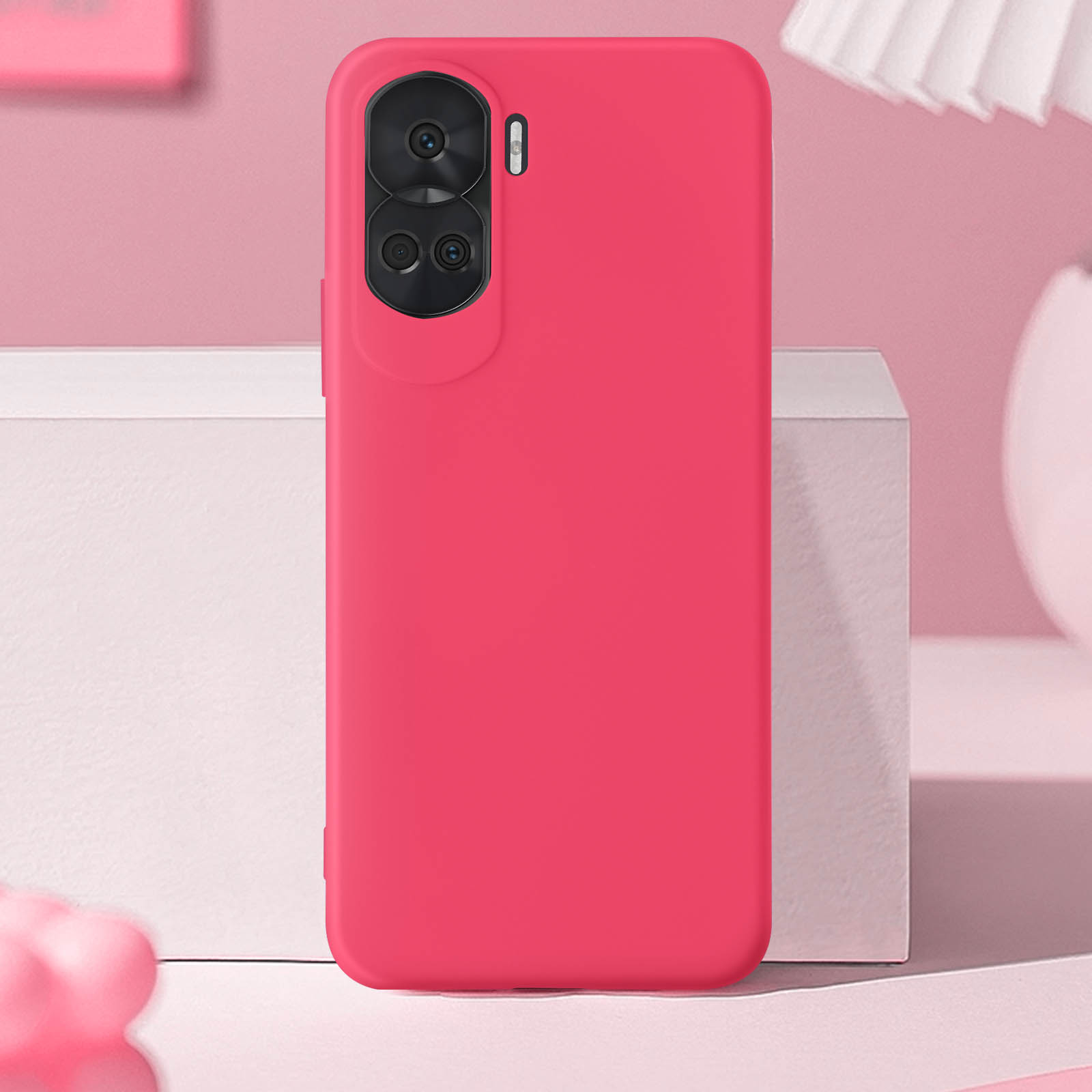 Cover soft-touch per Honor 90 Lite, serie Fast Cover fucsia - Italiano