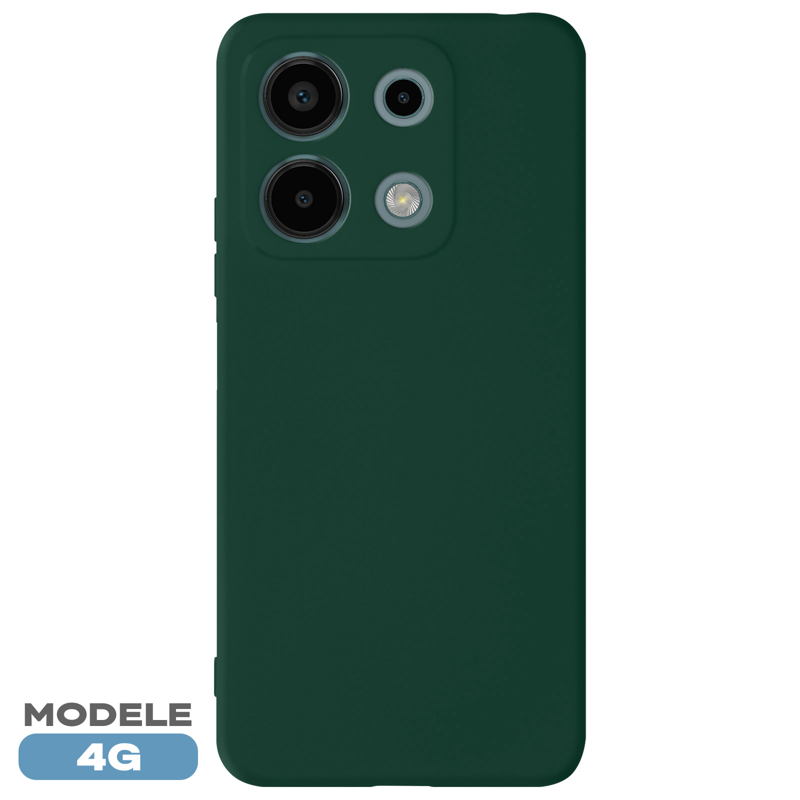 Custodia Placcata Per Xiaomi Redmi Note 13 4G, Silicone TPU Con Porta Anello E Supporto Magnetico, Verde Scuro - 5