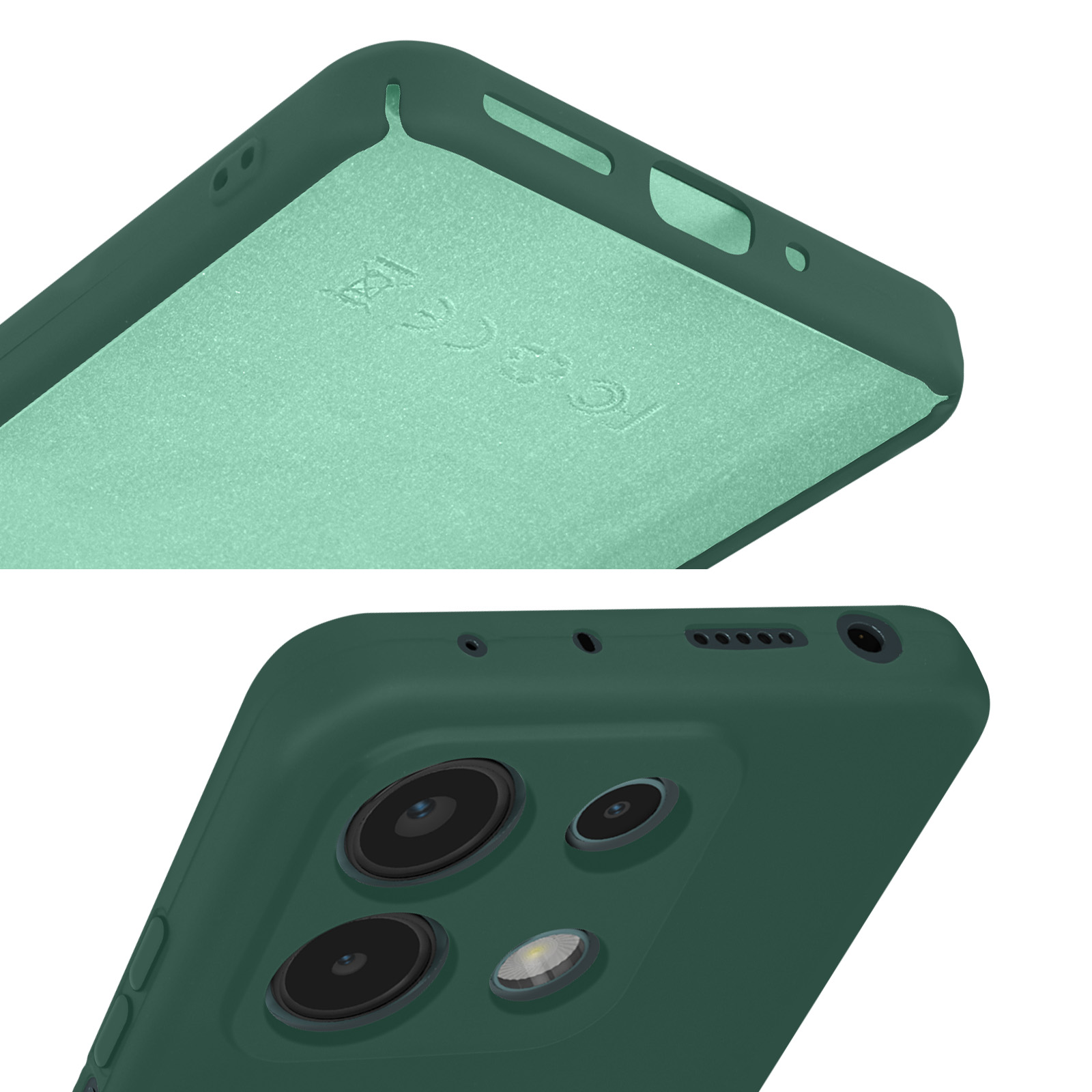 POUHYE Cover per Xiaomi Redmi Note 13 4G Custodia Originale, Sottile Morbido Silicone Cover con Protezione Fotocamera, TPU Antiurto Protezione Case per Xiaomi Redmi Note 13 4G Verde