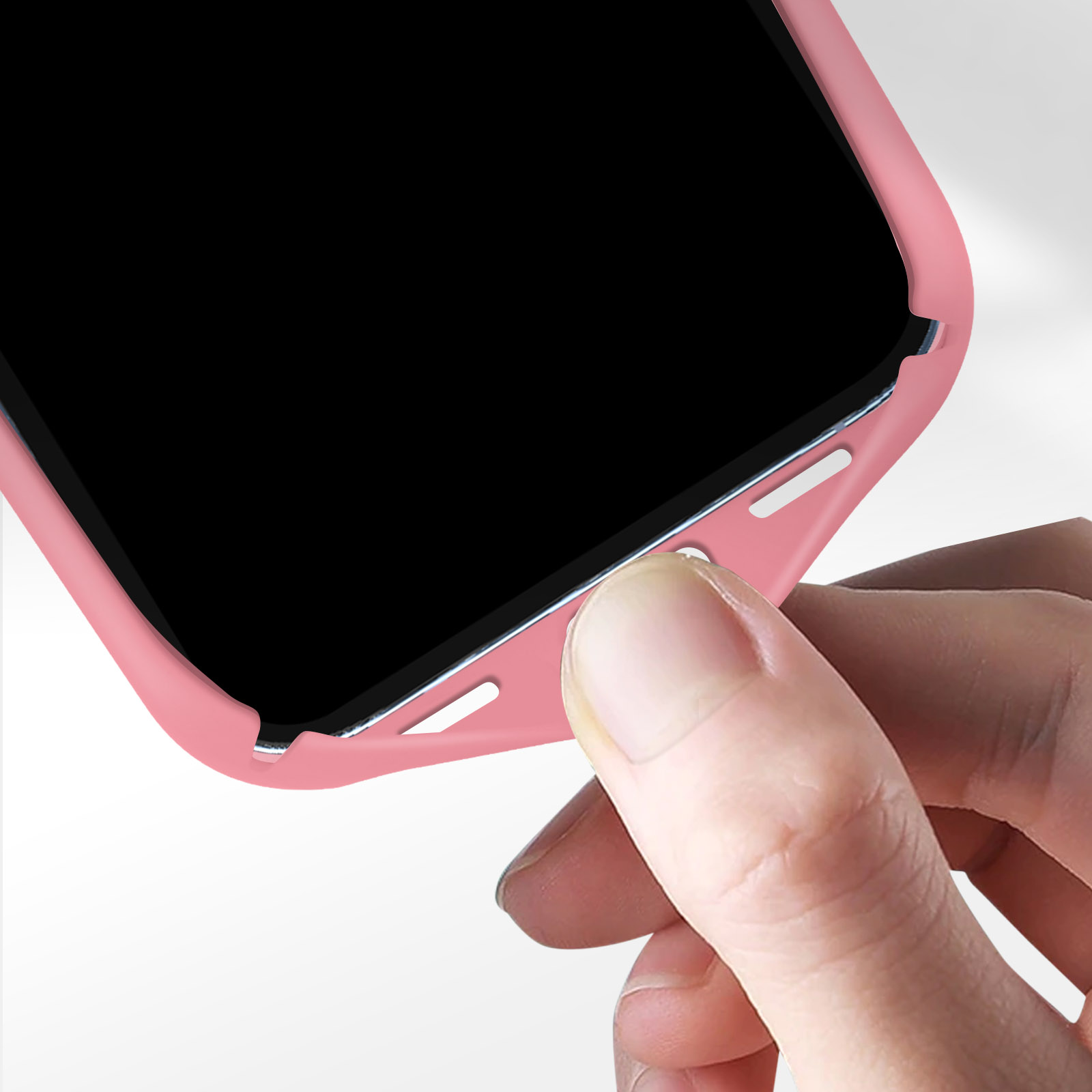 Custodia Per IPhone 13 Pro, Cover Sottile In Silicone TPU Trasparente, Antiurto, Colore Rosa Pesca Mini, 6.1 Pollici - 2