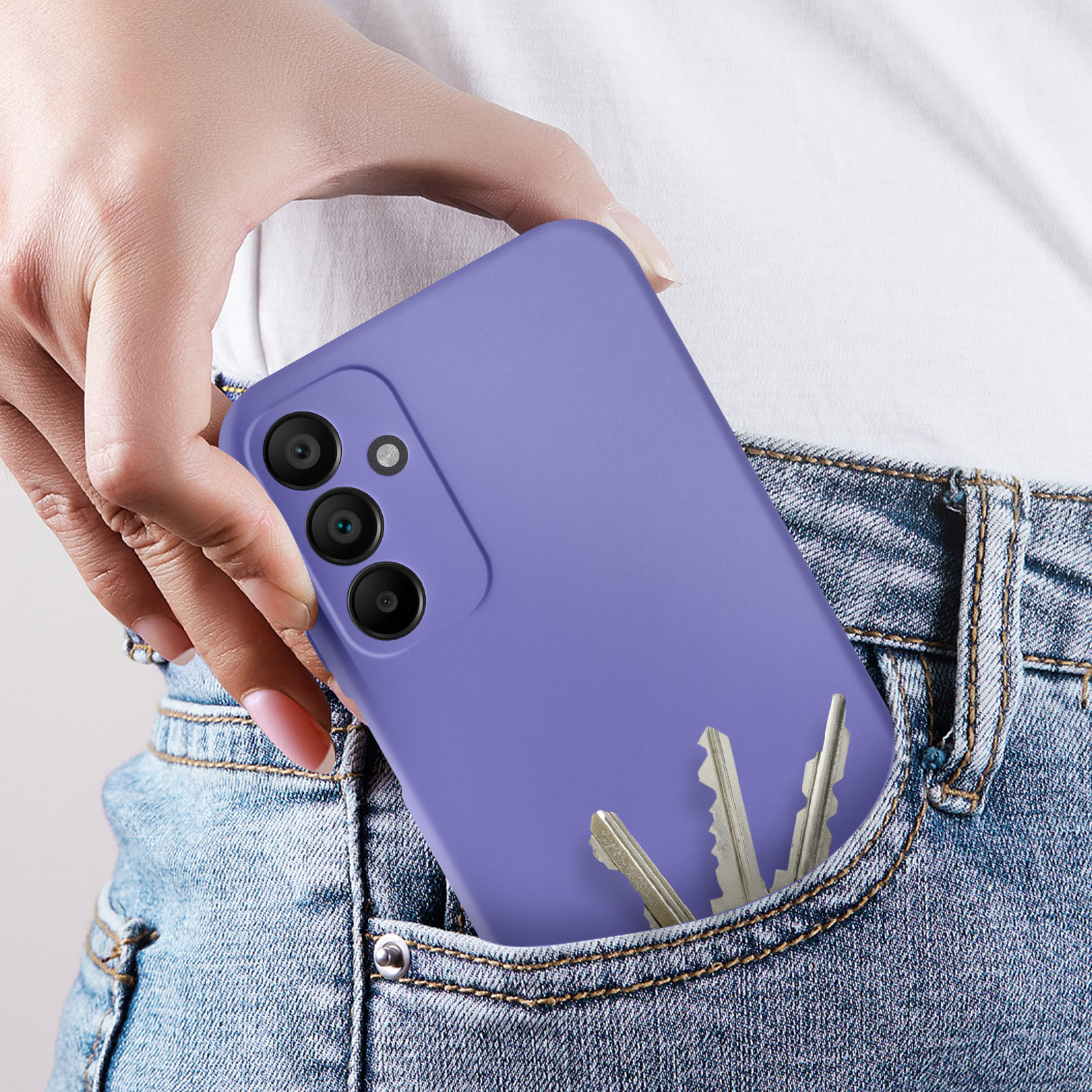 Custodia per Oppo A15 in gomma morbida e morbida silicone TPU per Oppo A 15 (viola scuro, Oppo A15