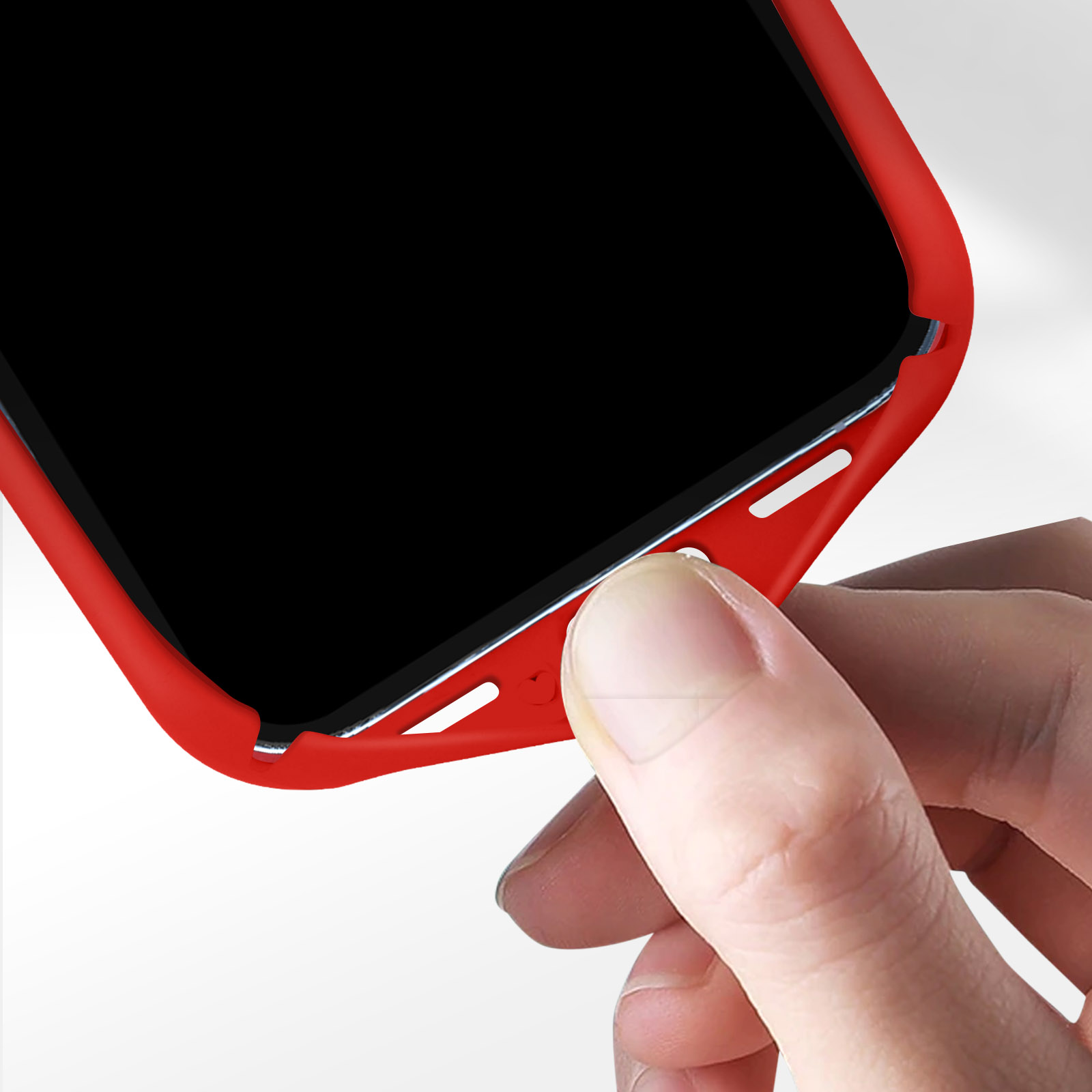 Cover in silicone rosso antiurto per iPhone 13 Pro Max