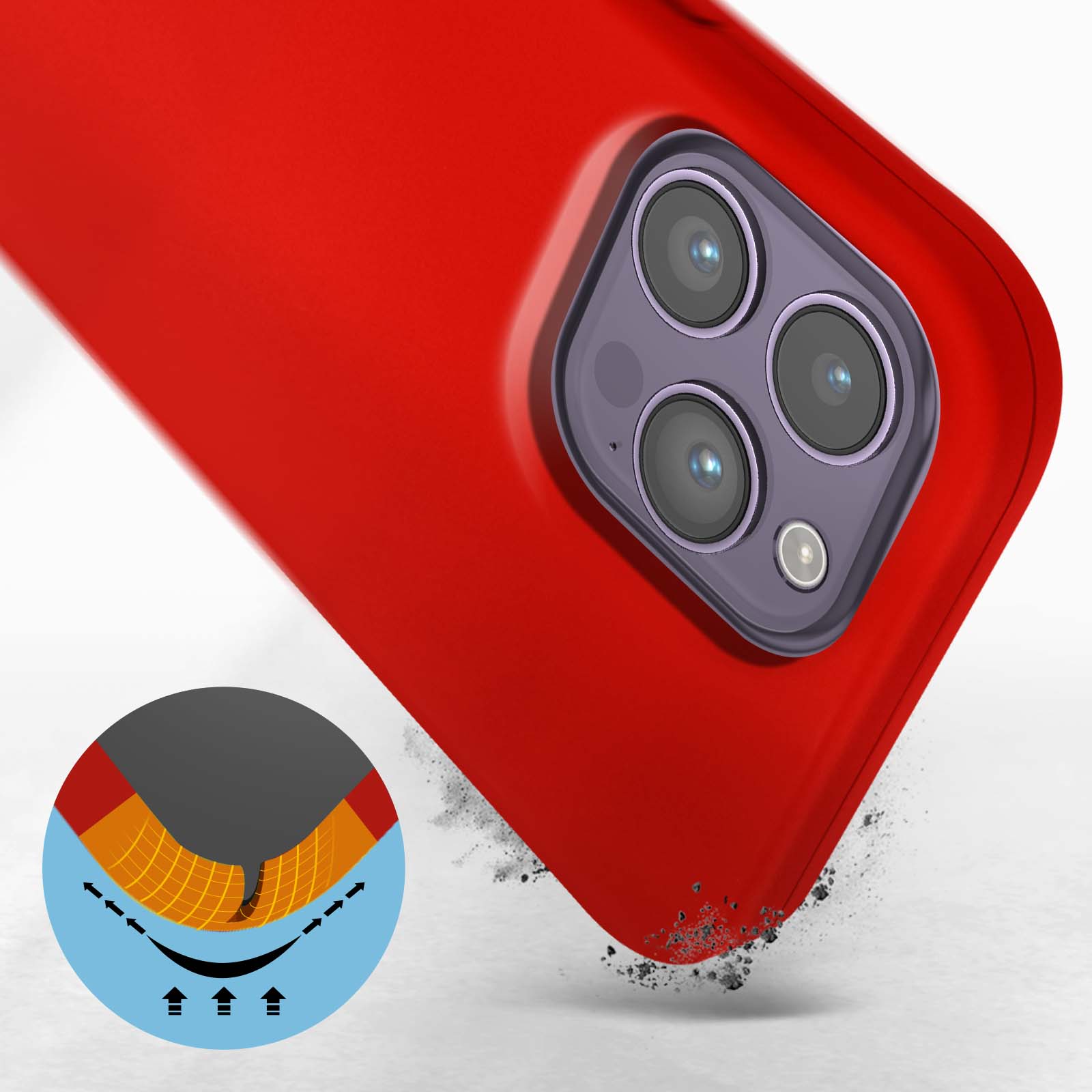 Gorilla Tech 14 Pro Max - Custodia in silicone con supporto ad anello, morbida ultra sottile, antigraffio (iPhone 14 Pro Max, nero