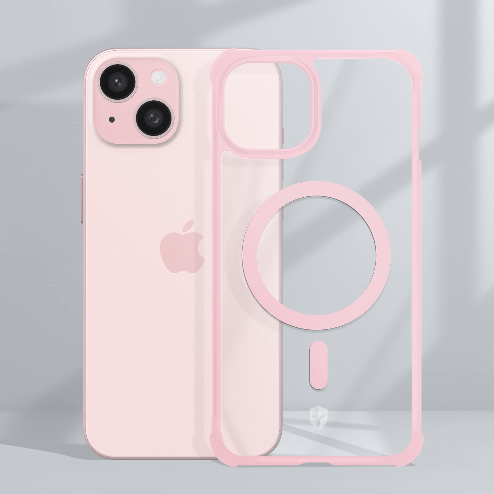 GaoBao Cover IPhone 15 Plus MagSafe - Custodia Ibrida Magnetico Traslucido Opaco - Antiurto E Anti Graffio Con Protezione Fotocamera (Rosa)