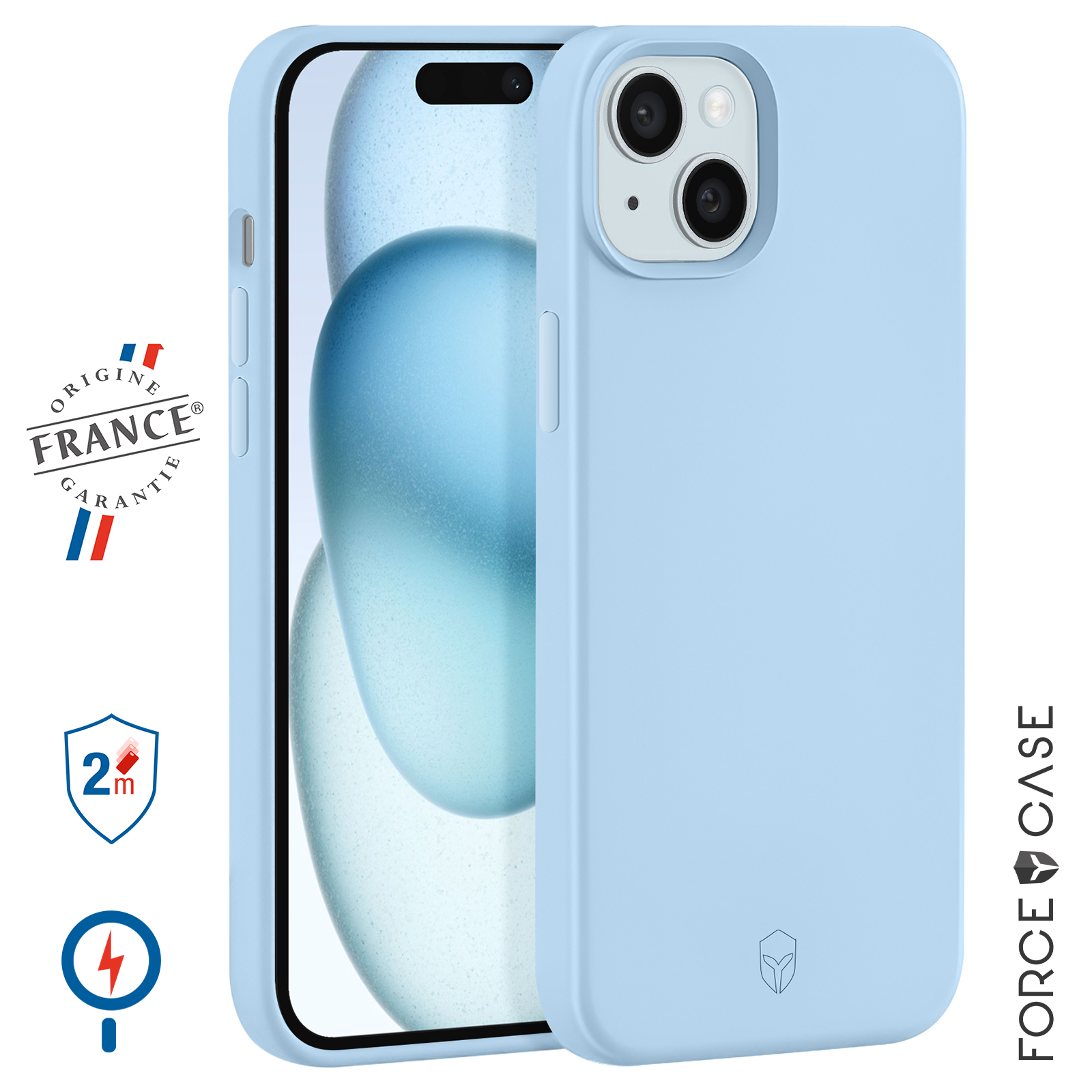 JETech Cover Magnetica per iPhone 15 Pro Max 6,7 Pollici Compatibile con MagSafe, Custodia Traslucida Opaca Posteriore Sottile Antiurto (Blu