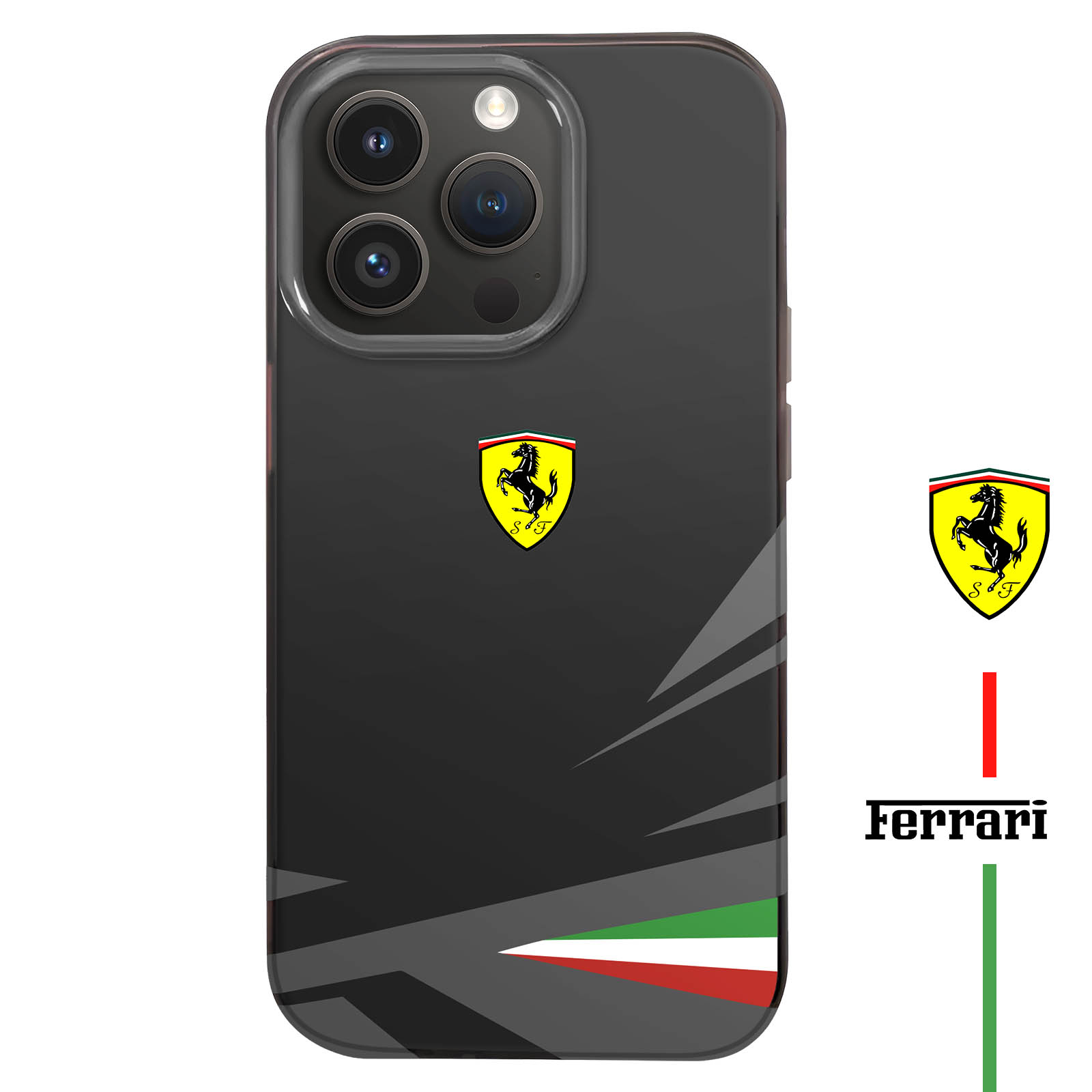 Ferrari Custodia Rigida Per IPhone 14 Pro - Giallo Sfumato Con Logo In Metallo - Antigraffio E Antiurto (Licenza Ufficiale)