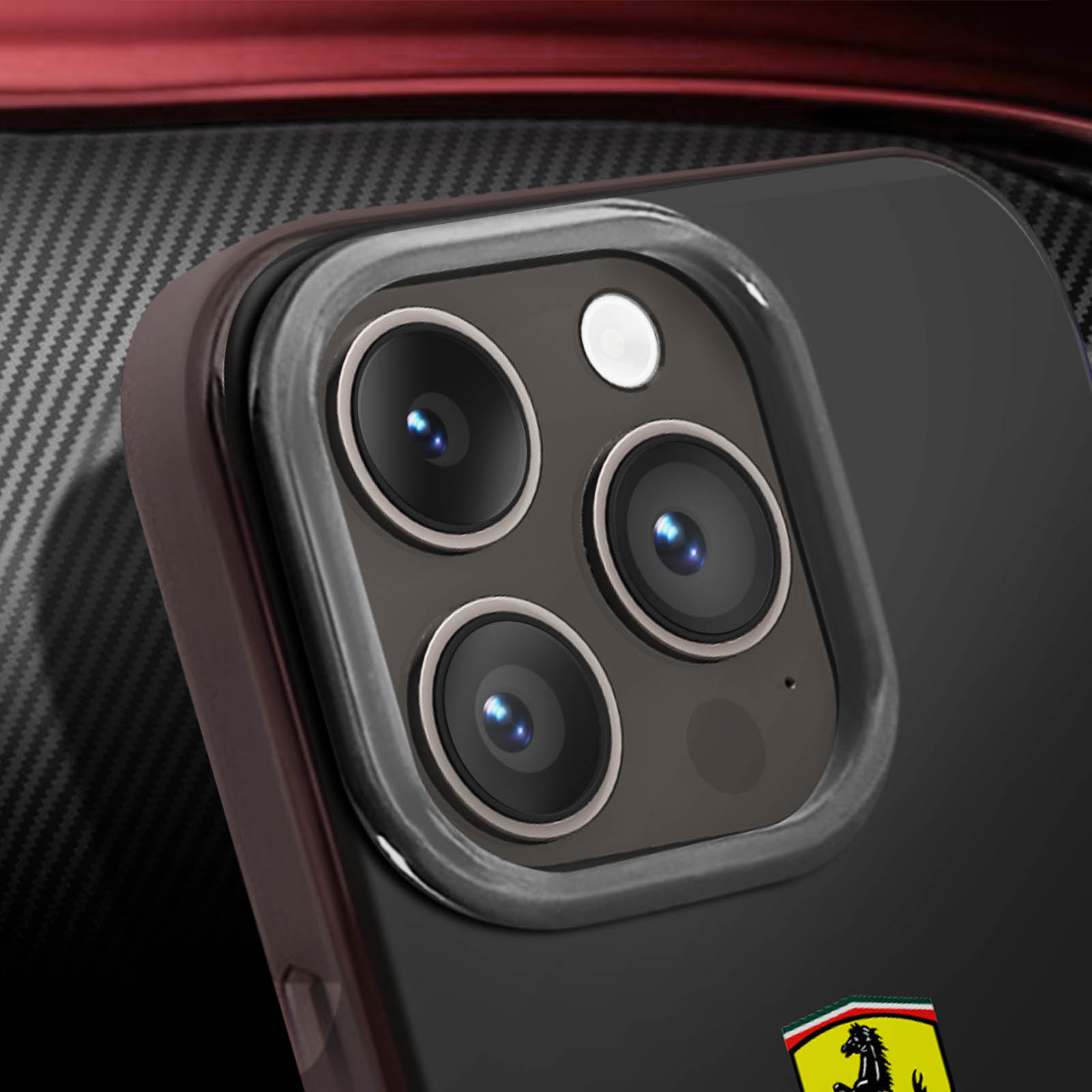 Custodia Ferrari IPhone 14 Pro - Giallo Sfumato, Rigida Con Logo Metallico, Antigraffio - 6