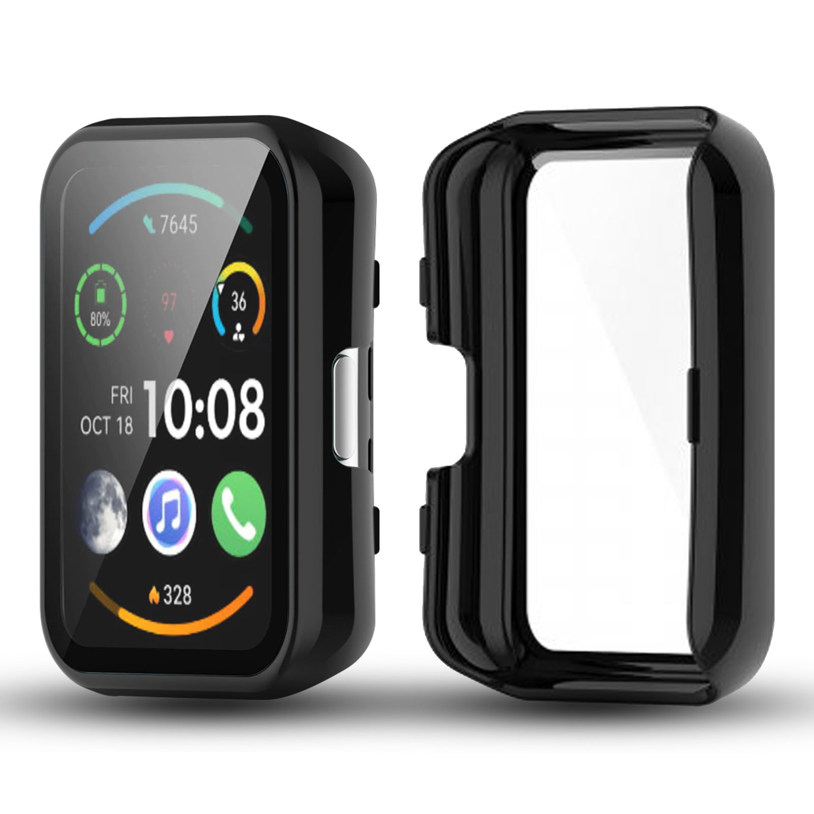 Beukei Pellicola Protettiva per Huawei Watch Fit 3, 3 pezzi Vetro Protezione [copertura totale curva 3D] [Anti-Graffio] [Senza Bolle][Durezza 9H ] Schutzfolie