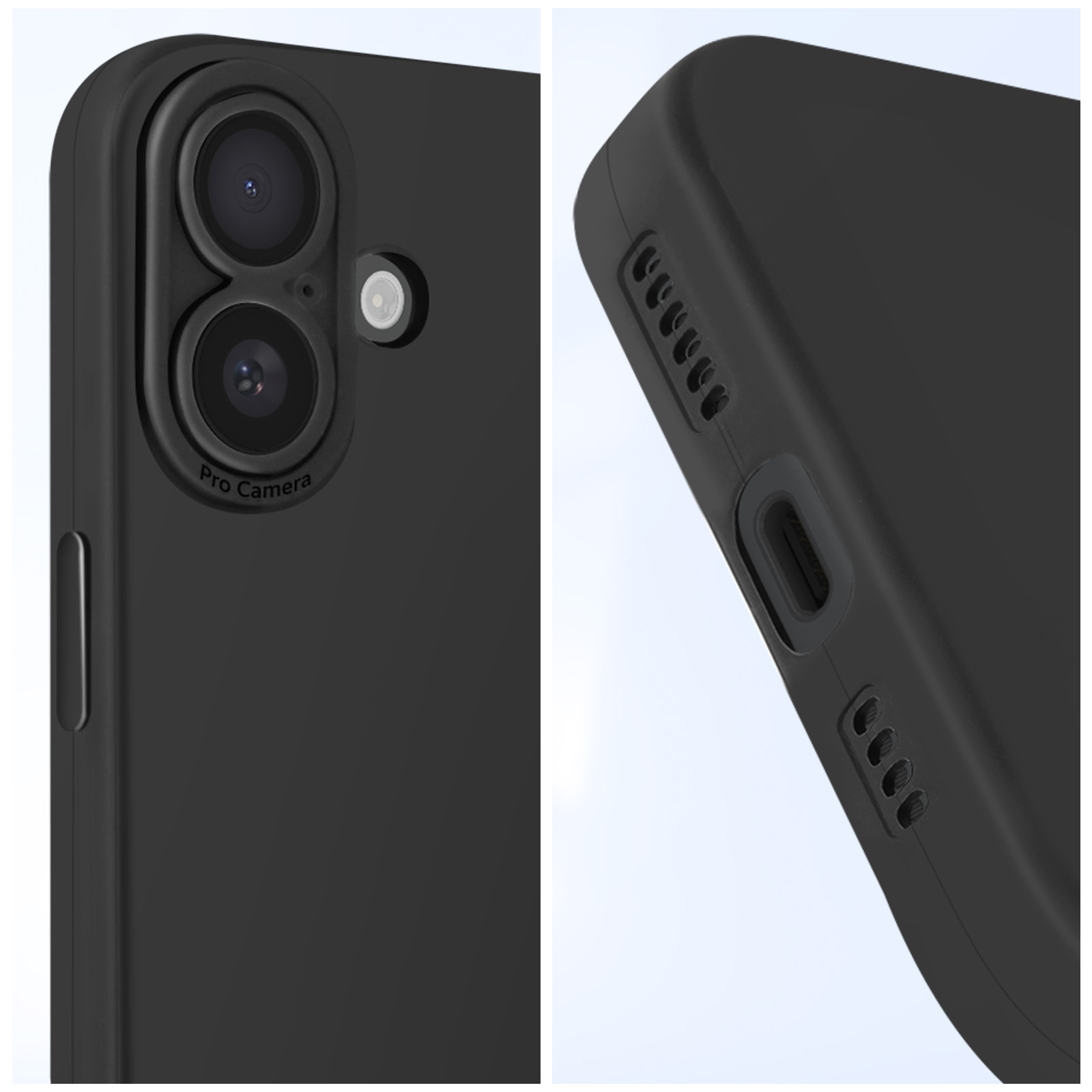 Coque IPhone 16 Pro Max Avec Cache Caméra Transparent Noir | Tout Pour Phone