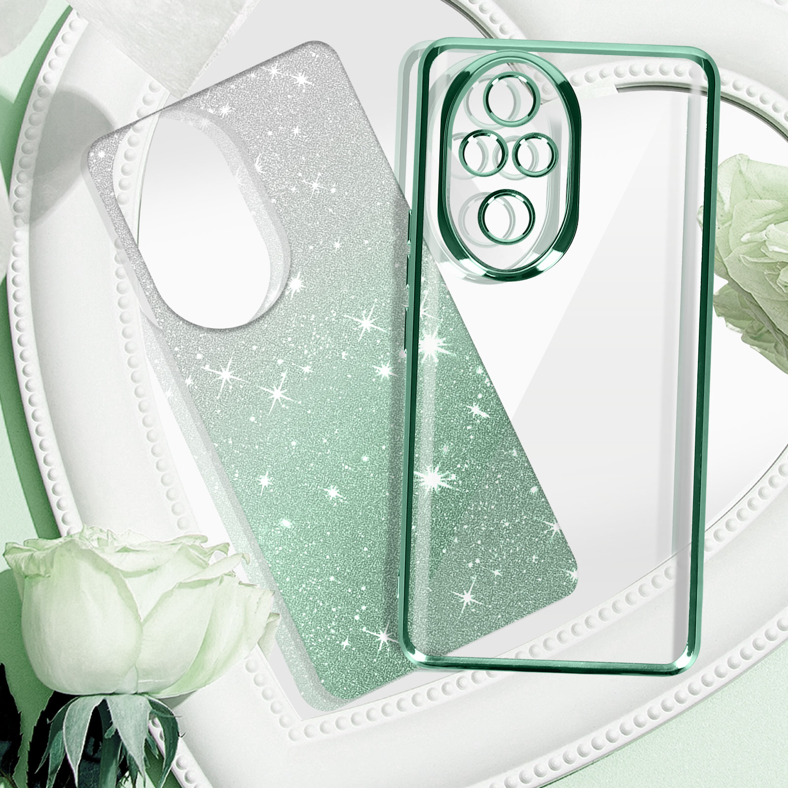 COMAKU Cover per Honor 200 Pro 5G, Ultrasottile PU + TPU Silicone Antiscivolo Antiurto Case Con Texture Bumper Custodia Cover - Blu
