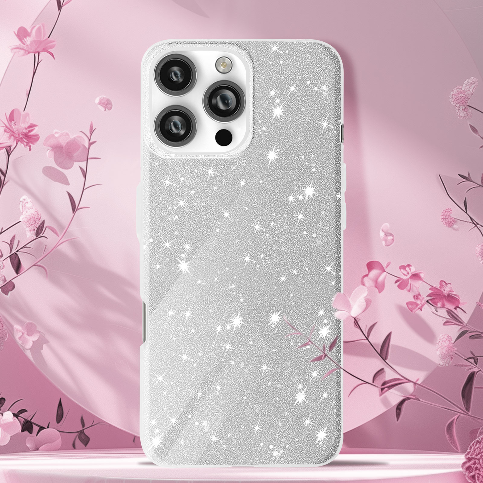 YIRSUR Cover per iPhone 16 Plus Glitter, con 2 Vetro Temperato e 2 Pellicola Fotocamera, Custodia Trasparente Glitterata Glitter Sottile Antiurto Morbida TPU Silicone Protettiva Case