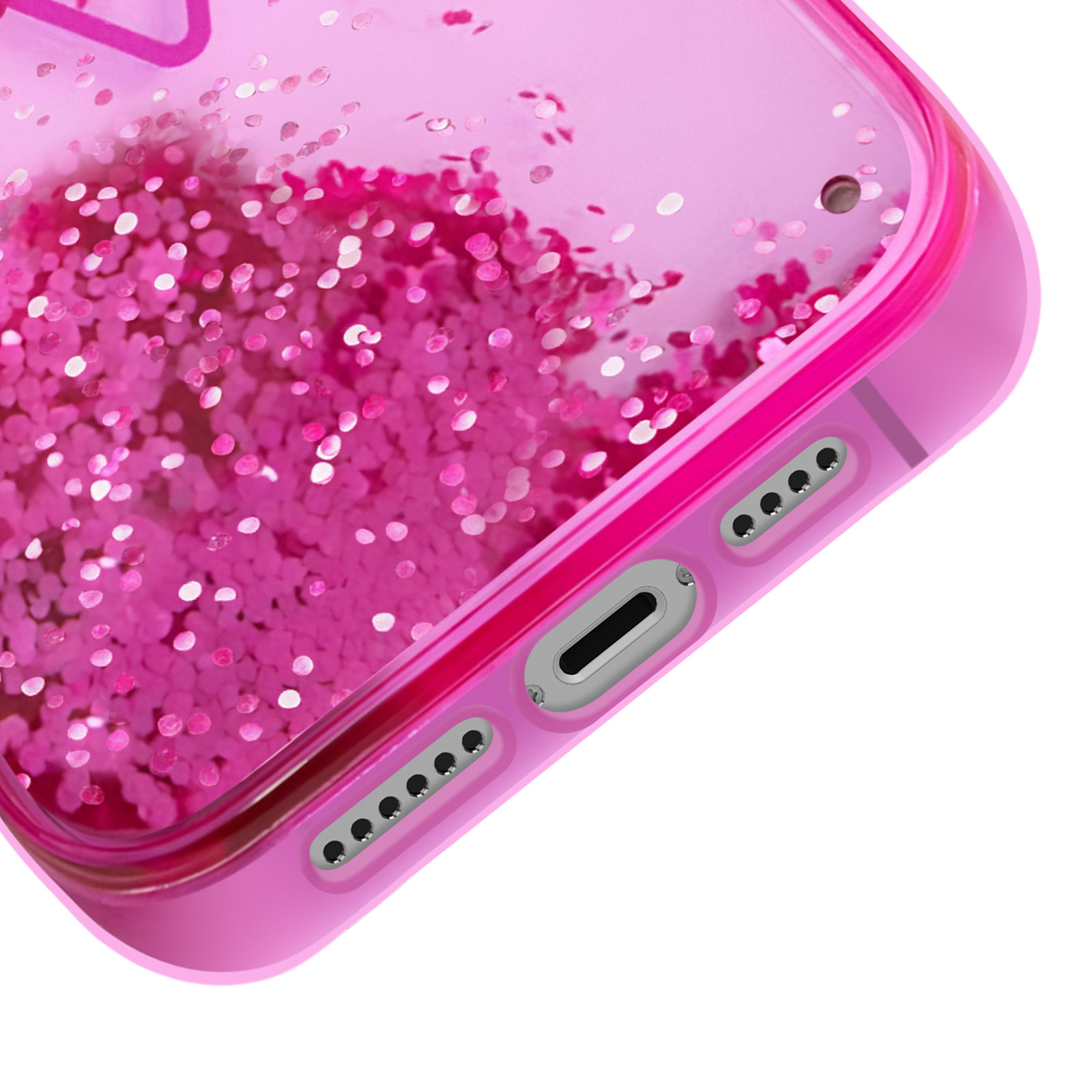 Jmltech Custodia IPhone 14 Pro Max Silicone Morbido – Con Fodera Microfibra E Design Cuore, Colore Rosa Viola - 2