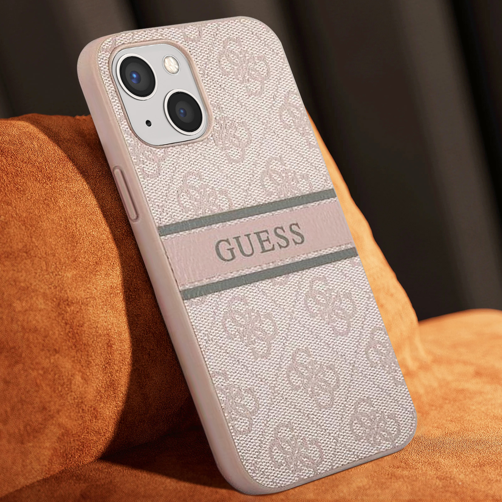 Luxurise Guess Stripe Hlle iPhone 13 Mini - Puderrosa - German