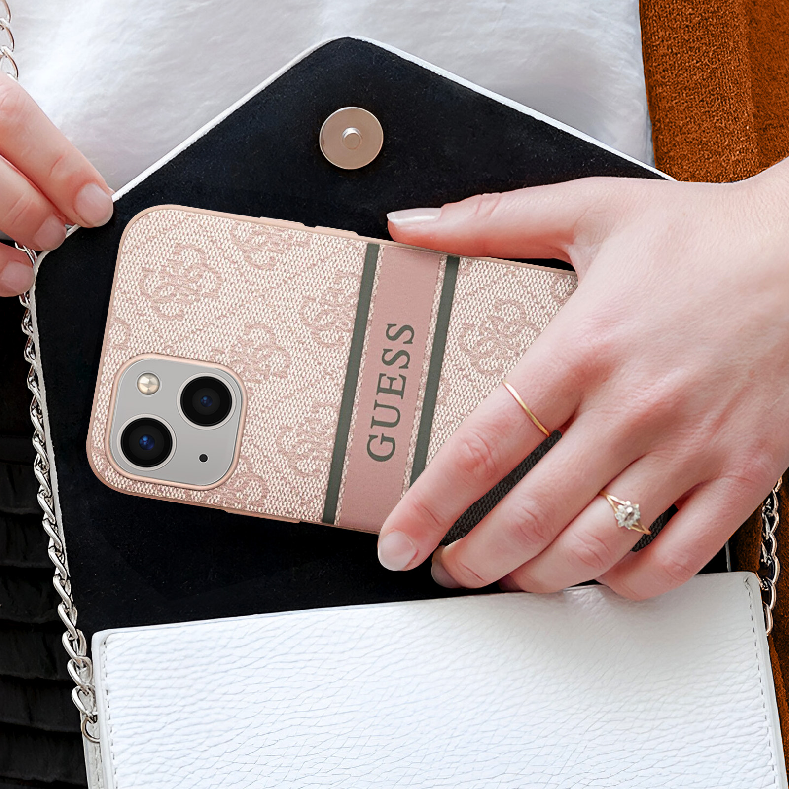 custodia a libro guess iphone 13 grey