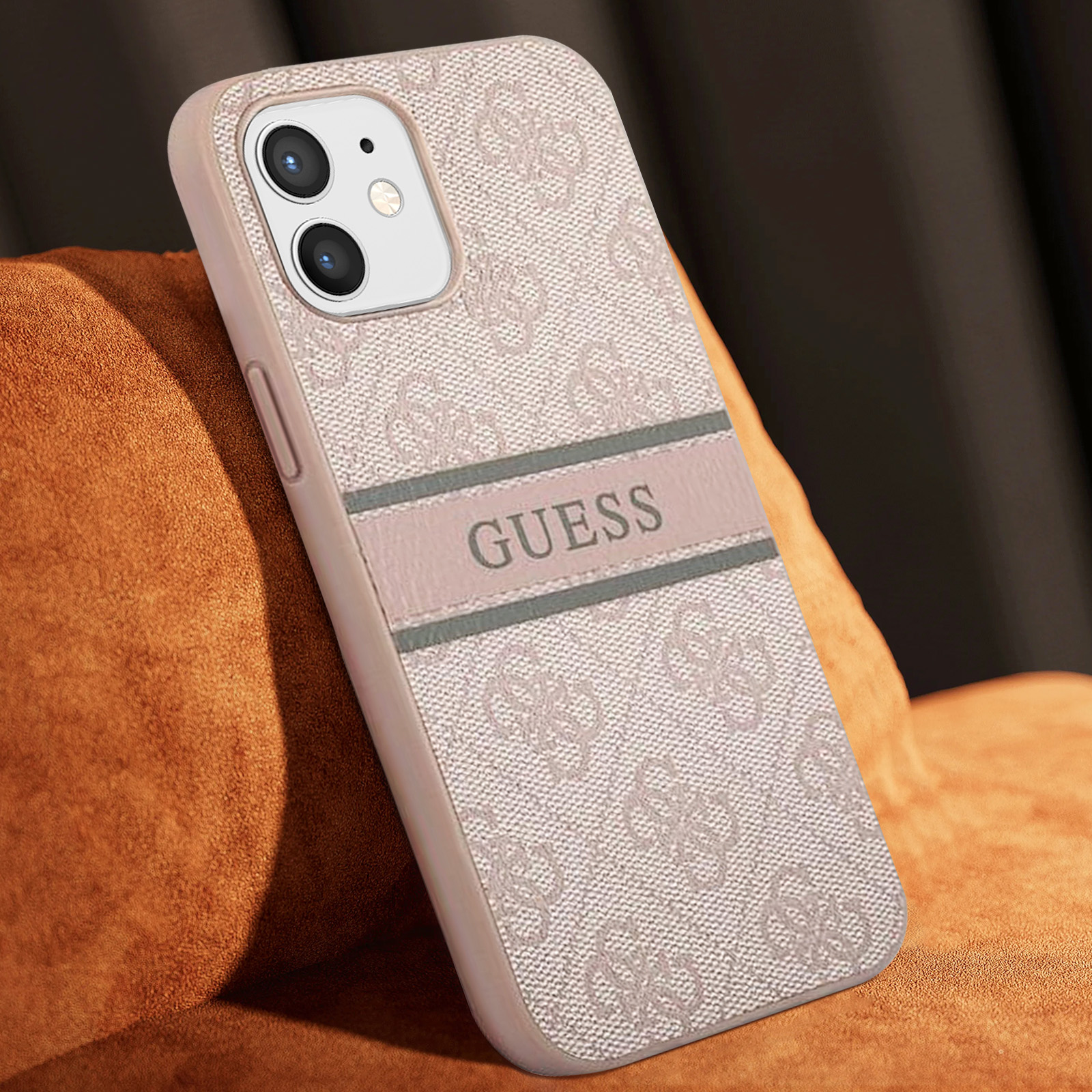 Coque Guess Pour IPhone 11,12,13,14 - Motif Beige Doré, Aimantée, Occasion En Très Bon état