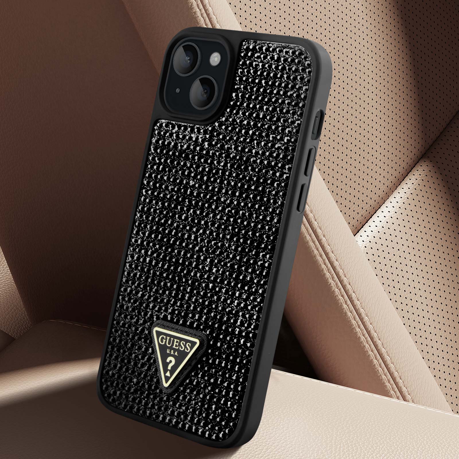 Guess Guhcp15Xps4Dgpd Iphone 15 Pro Max 6.7 Złoty/Oro Custodia rigida Strass Logo in metallo
