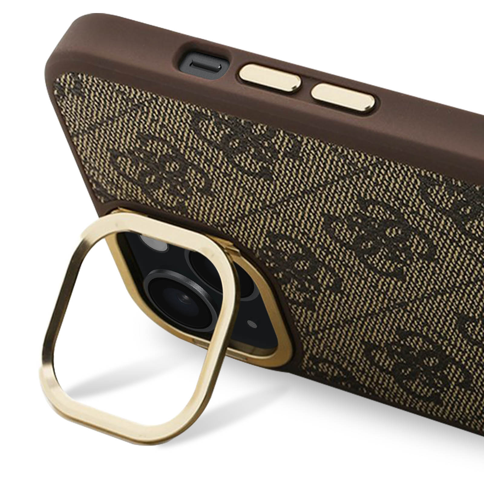 Coque Guess IPhone 16 - Logo Métal, Marron, Antichoc, Magnétique - Neuve