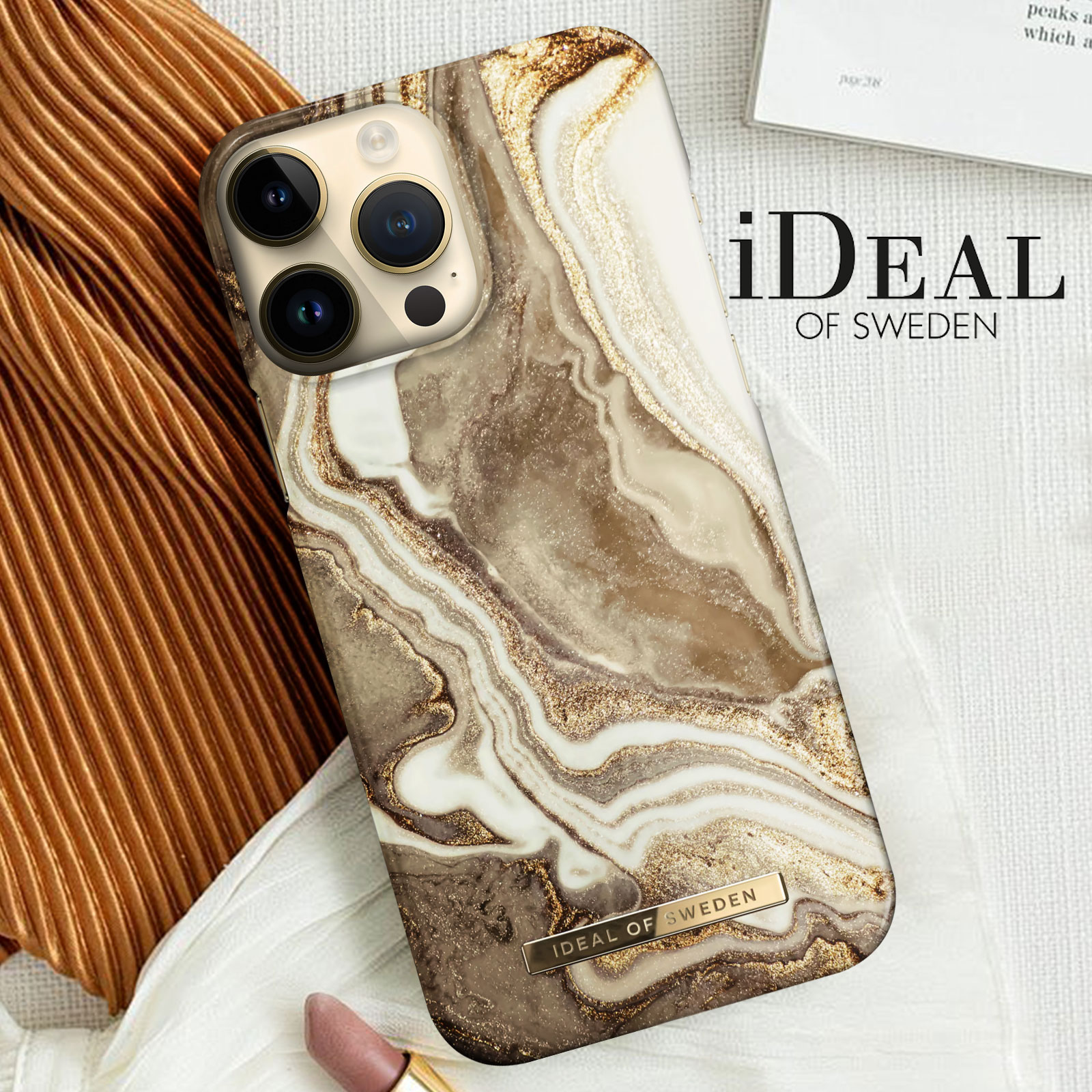 iDeal of Sweden Schutzhlle fr Apple iPhone 14 Pro Max - Golden Sand  Marble - German