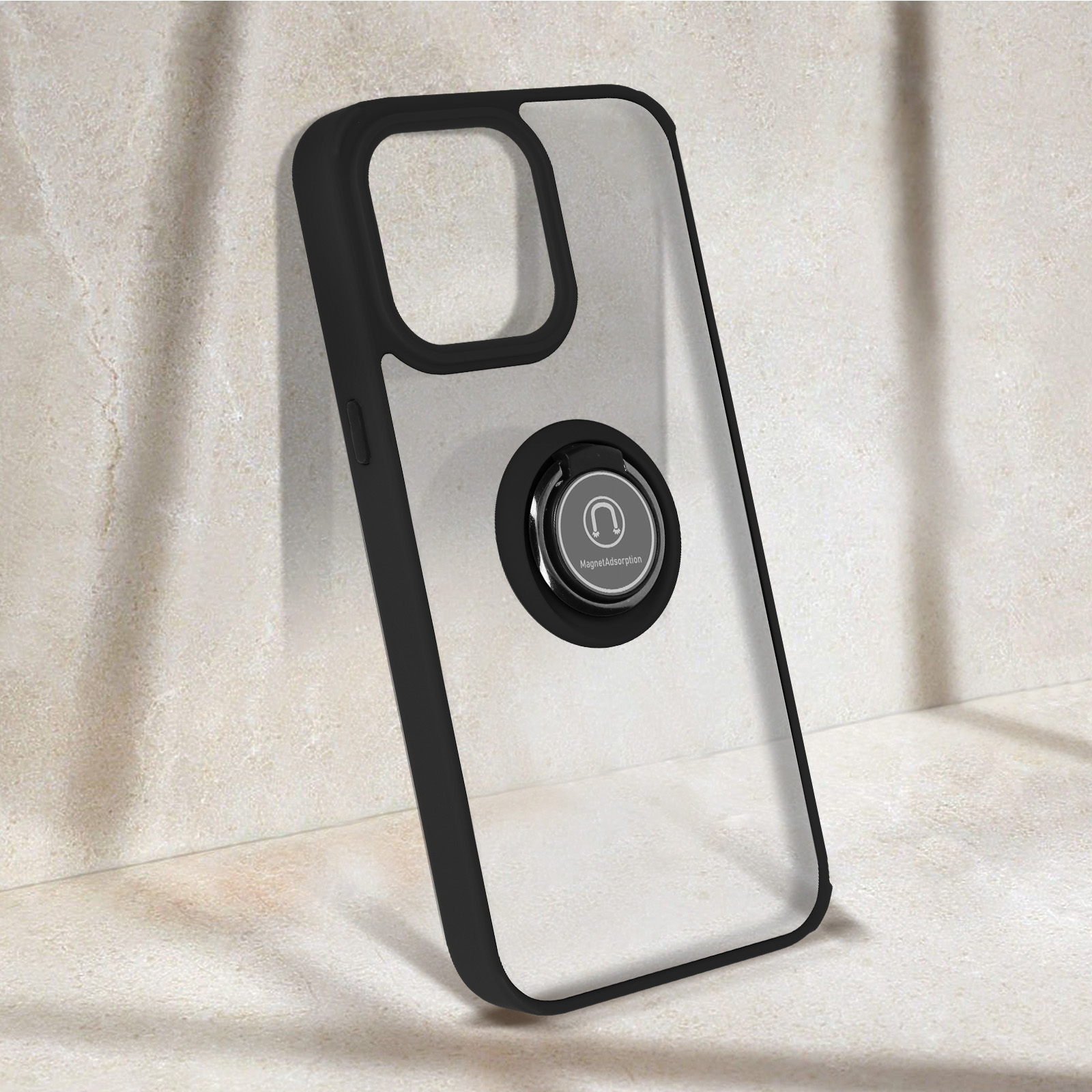 Custodia Con Anello E Porta Carte Per IPhone 15 Pro - Cover In PU Nera Con Supporto Integrato, Compatibile Con IPhone 15, 14, 13, 12 Pro Max, 11, XR E Altri - 3