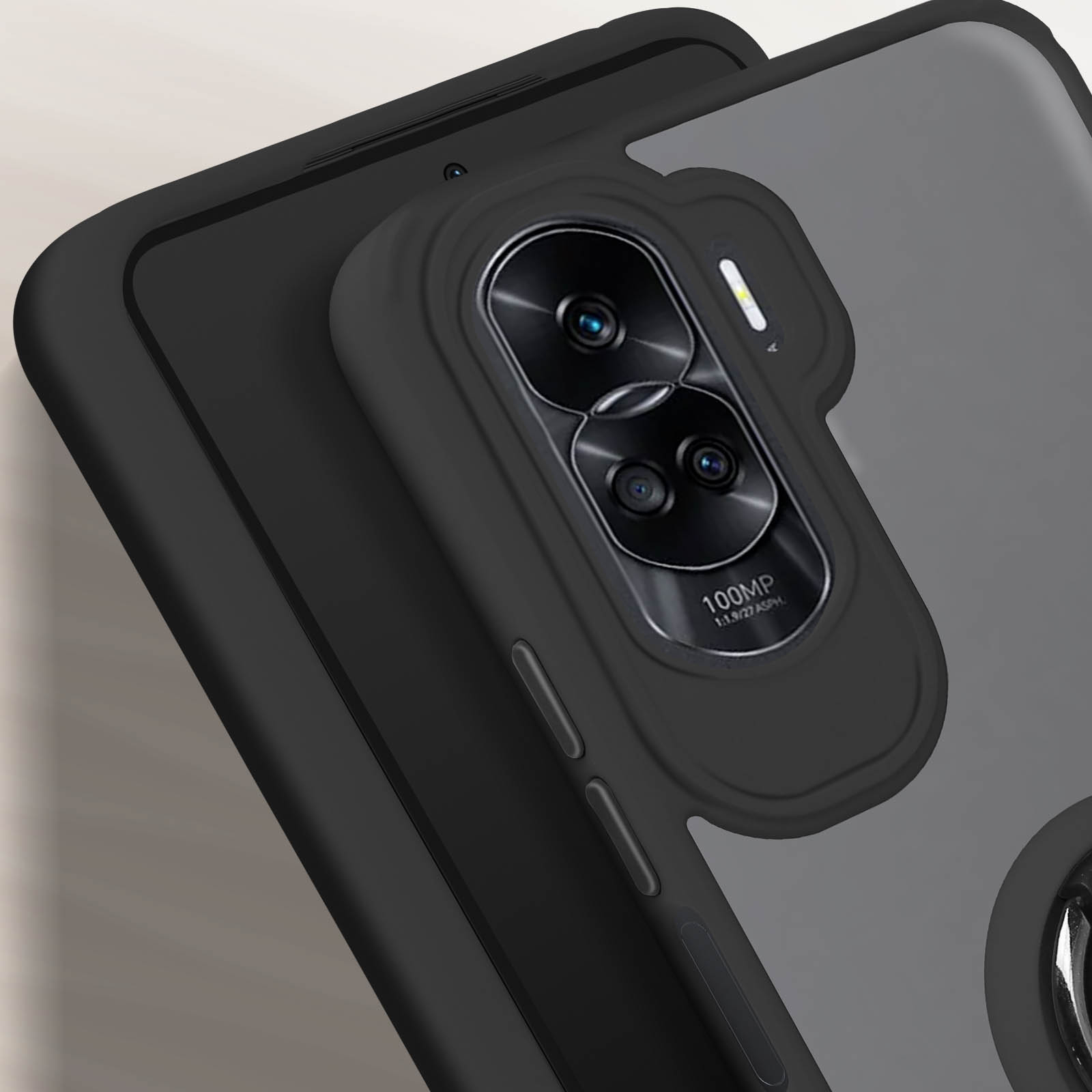 Handyhülle Mit Ring Für Honor 90 Lite – Mit Kameraschutz, Magnetisch, Stoßfest, TPU+PC, 360° Drehbarer Ring