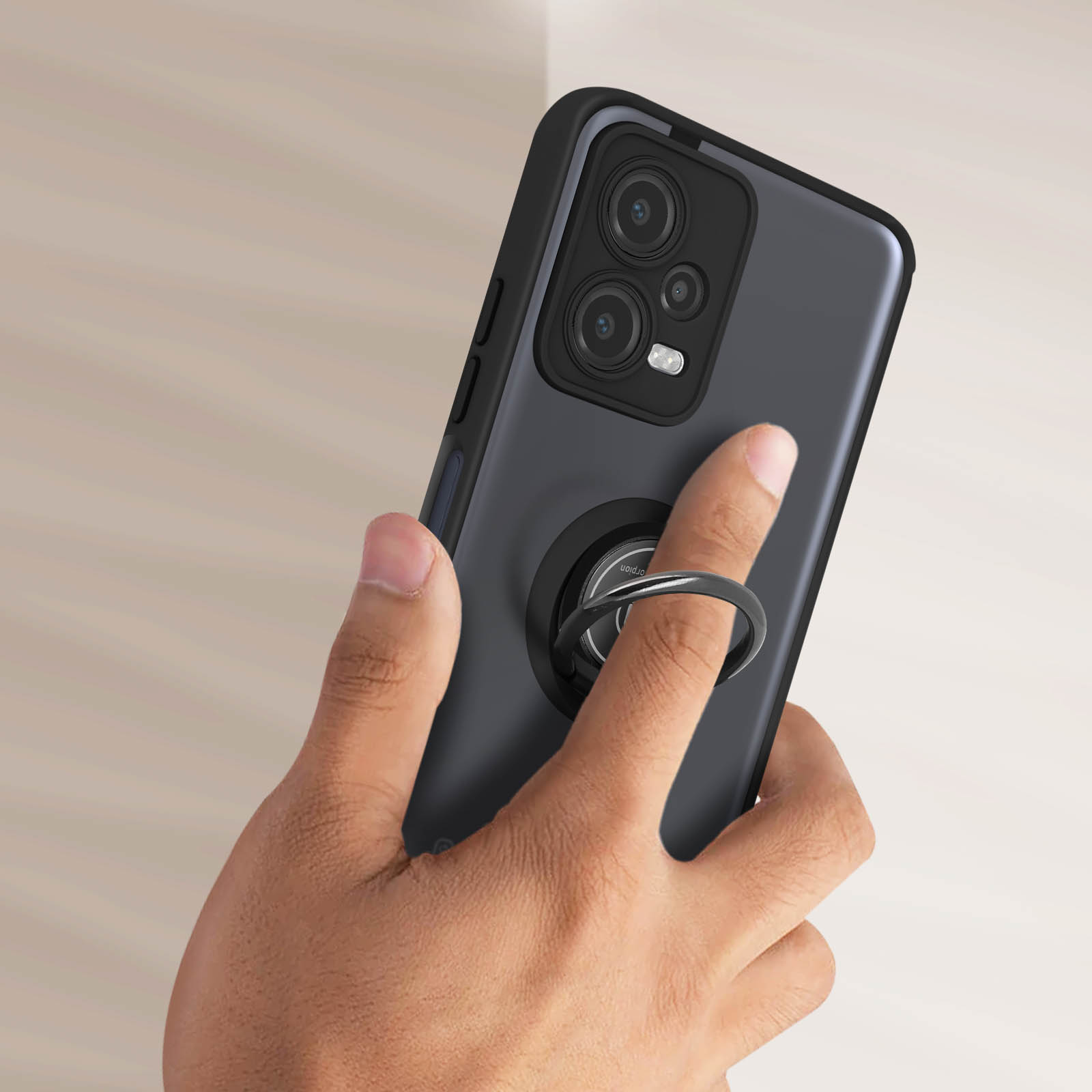 Cover COMAKU Per Xiaomi Redmi Note 12 5G / Poco X5 5G: Custodia Con Anello Magnetico 360° E Supporto Auto, Anticaduta Militare (Nero) - 2