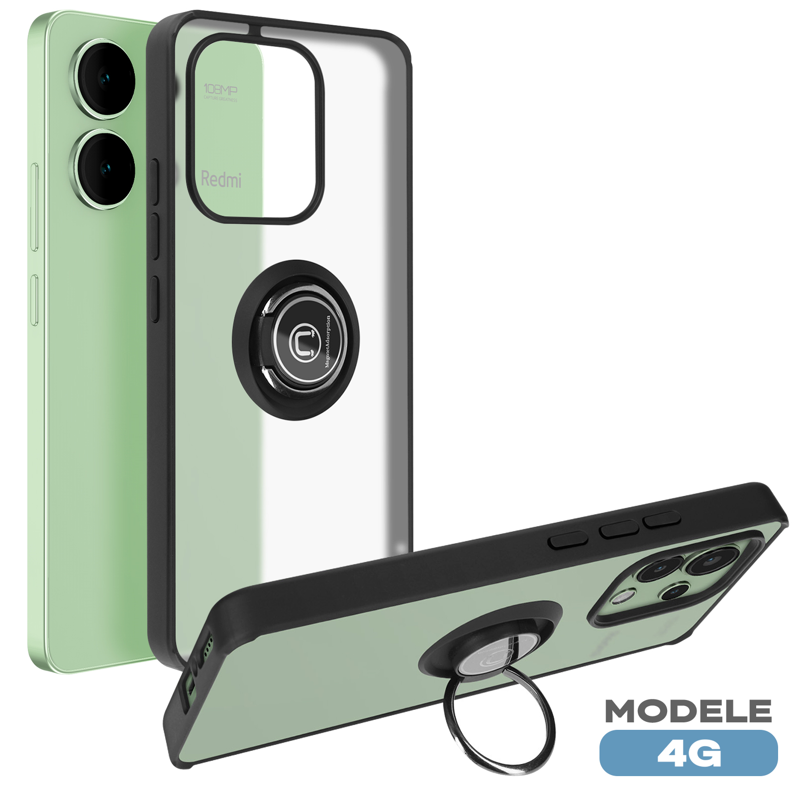 Kaywzo Cover Per Xiaomi Redmi Note 13 5G - Custodia Trasparente Con Glitter E Protezione Fotocamera, Morbida TPU Anti-ingiallimento - 4