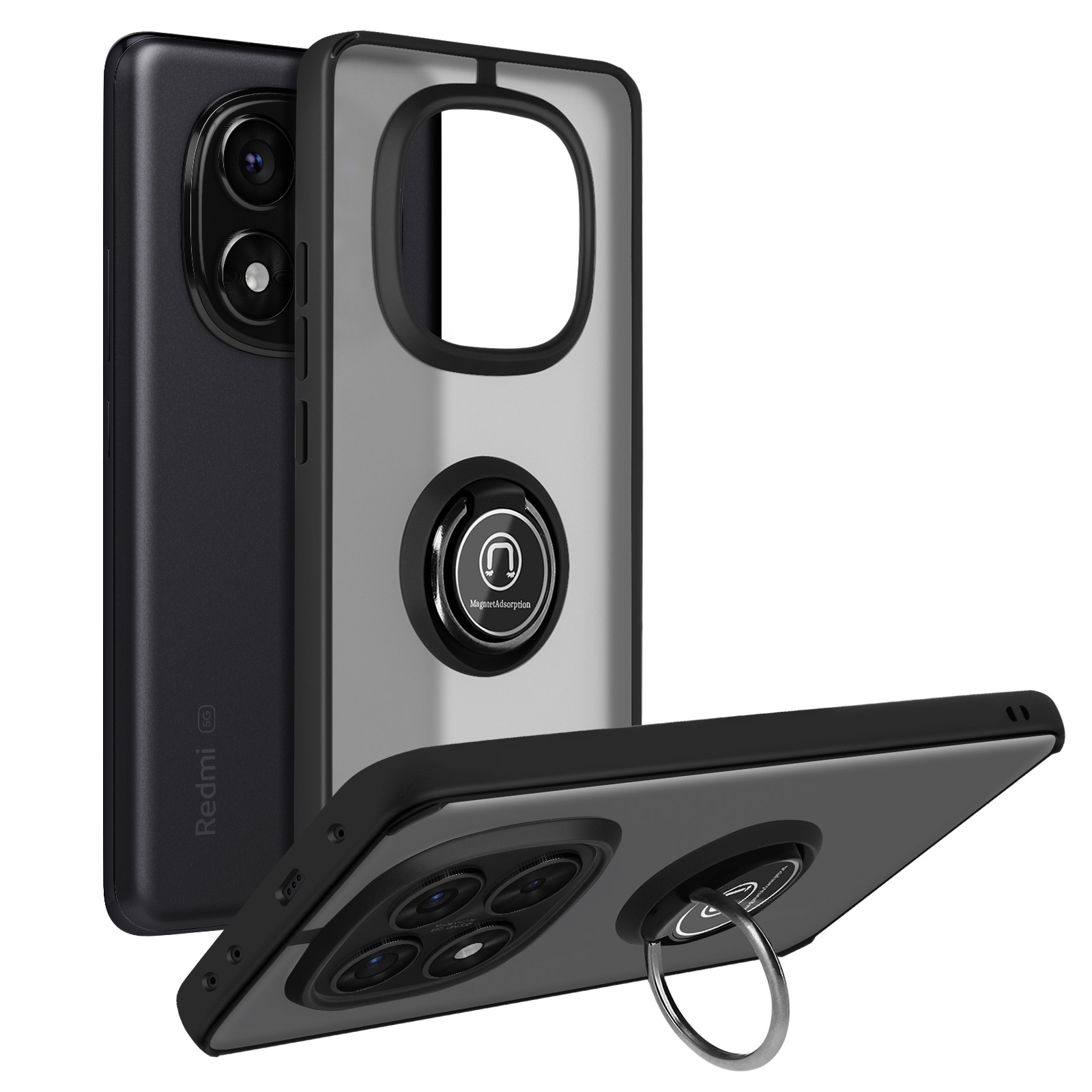 Pellicola In Vetro Temperato Per Fotocamera Xiaomi Redmi Note 14 Pro 5G – Coprianello Individuale In Metallo Nero, Durezza 9H, Antiriflesso E Antimpronta