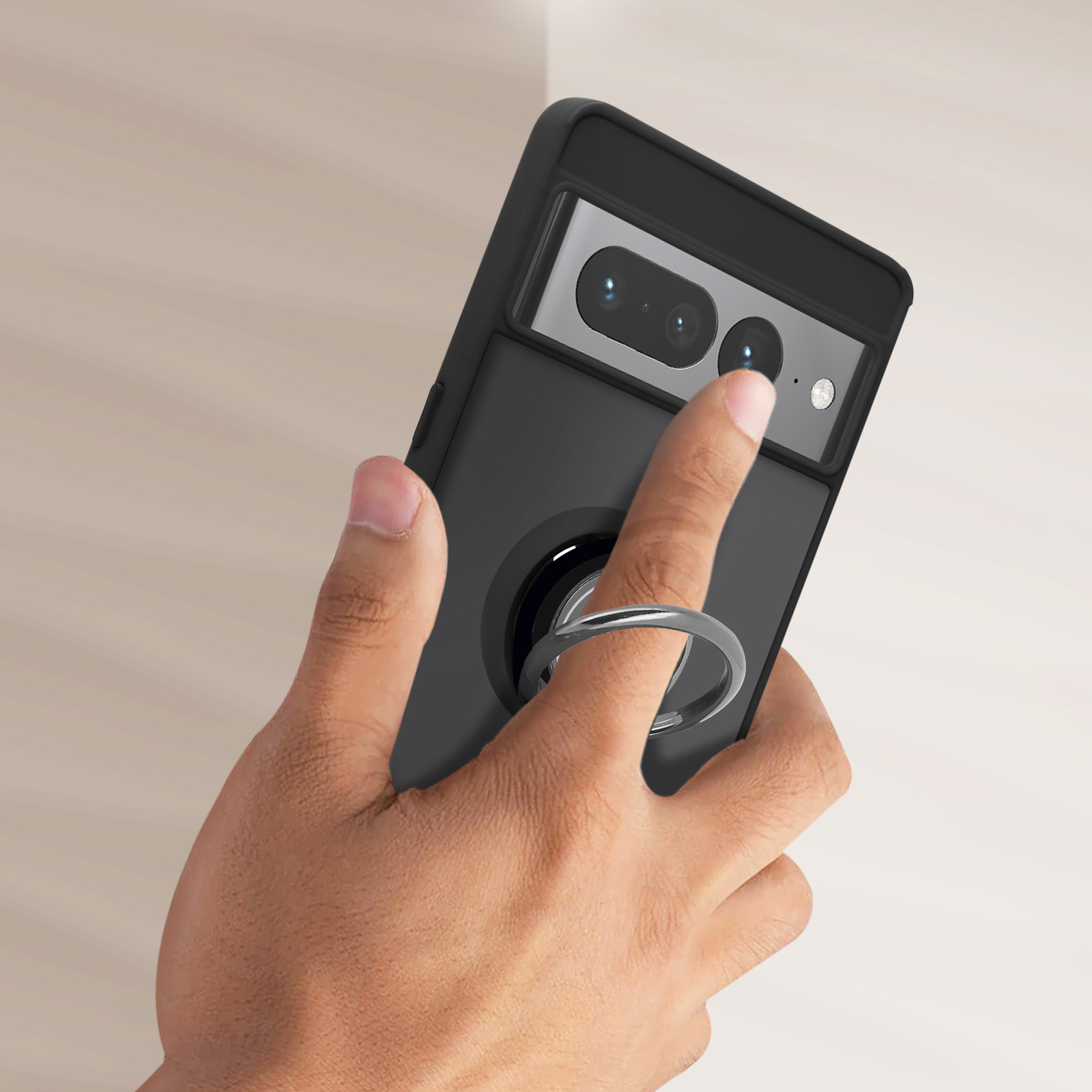 Custodia Per Google Pixel 7A Con Anello Girevole E Tracolla - TPU