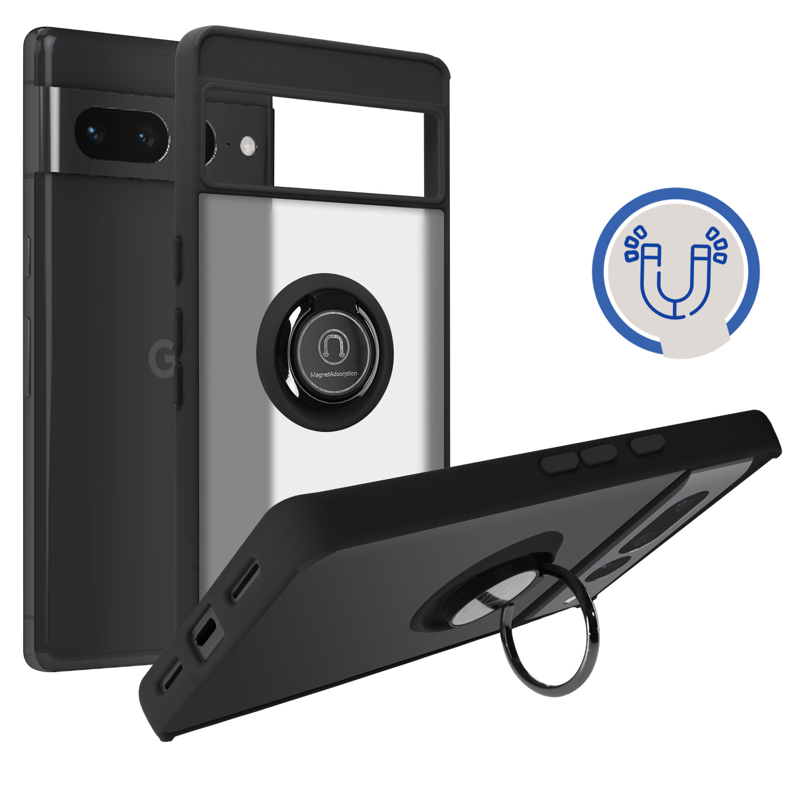 Custodia Google Pixel 7A con Anello Argento: Look Armor e Massima Difesa