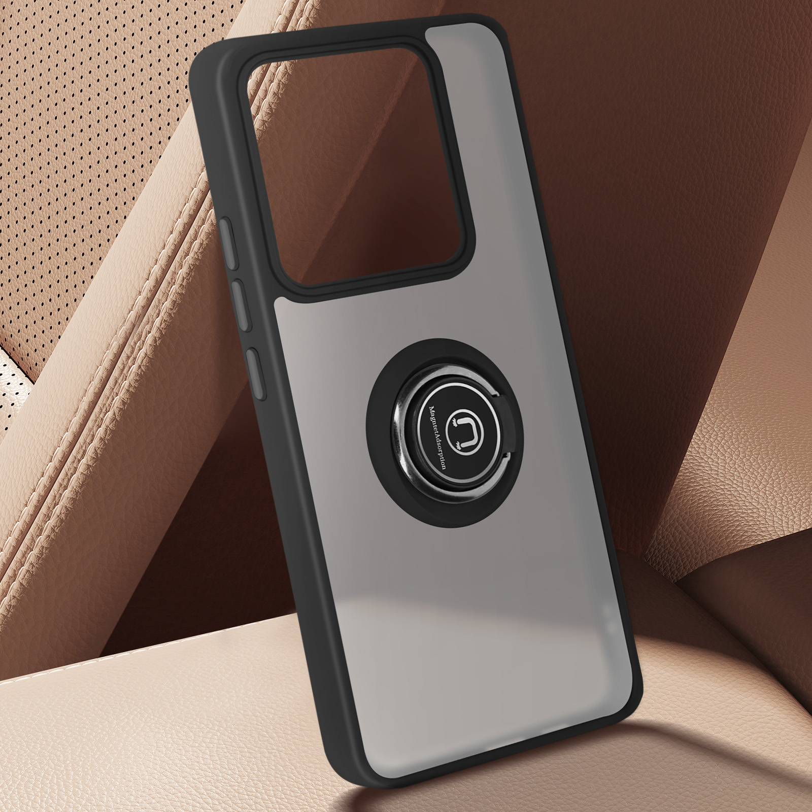 HAOYE Custodia per Xiaomi 14T 5G Cover, Silicone Carcasa Anticaduta con Bordi Rialzati/Angoli Rinforzati e Design Semplice - Marrone