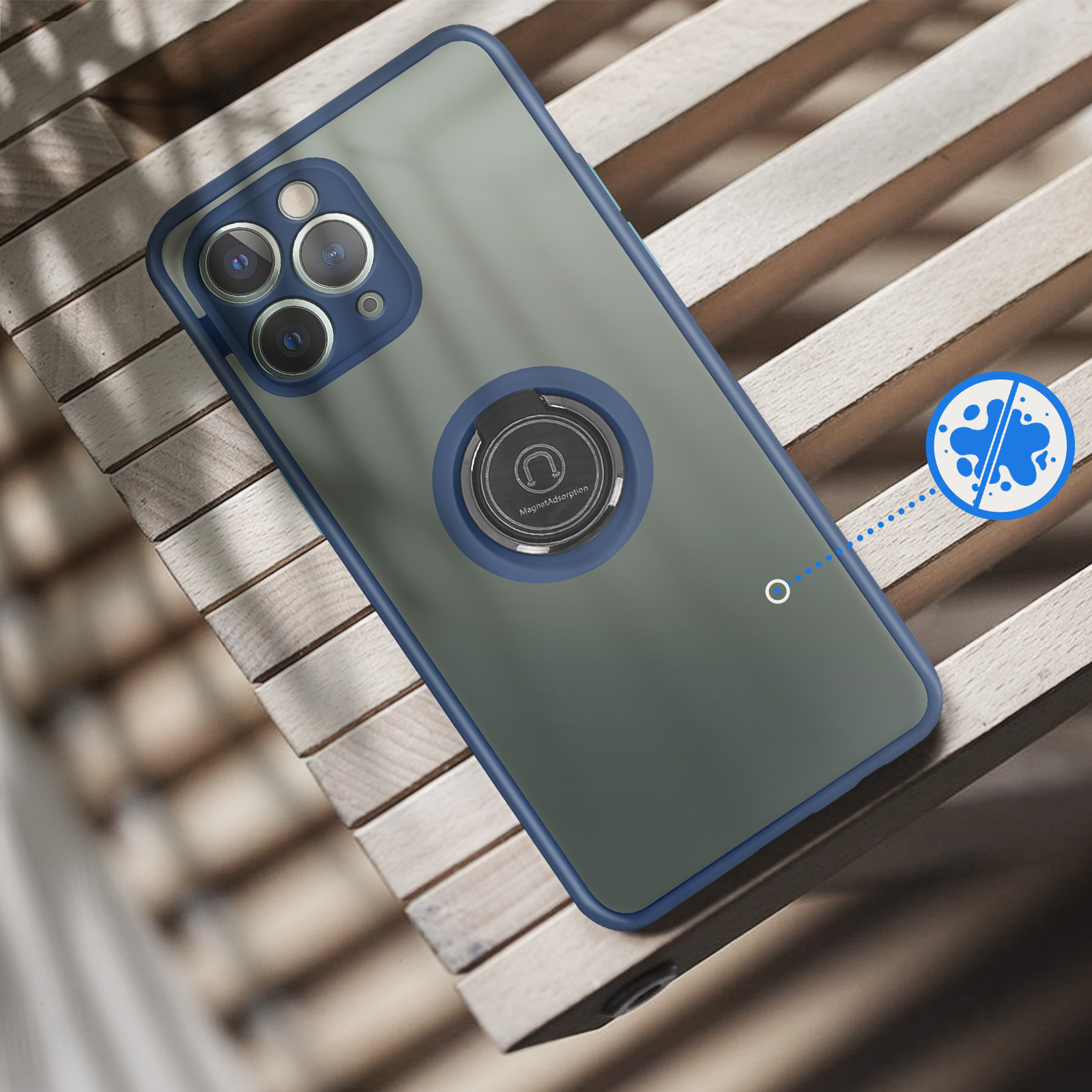 HAOFUGUI Coque Magnétique Pour IPhone 11, Avec Anneau Rotatif à 360