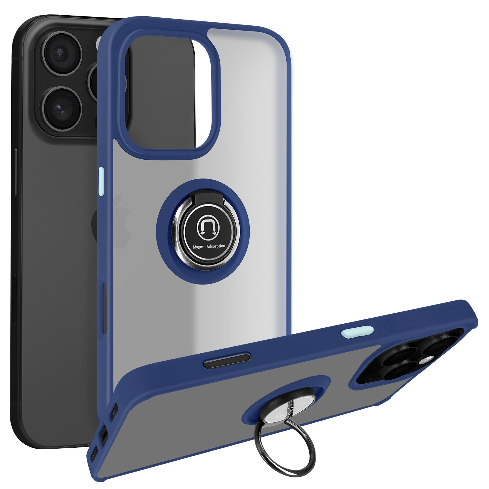 Coque Magnétique IPhone 16 Pro QIWEIQING - Compatible MagSafe, Porte-cartes Avec Blocage RFID, étui à Rabat Transparent