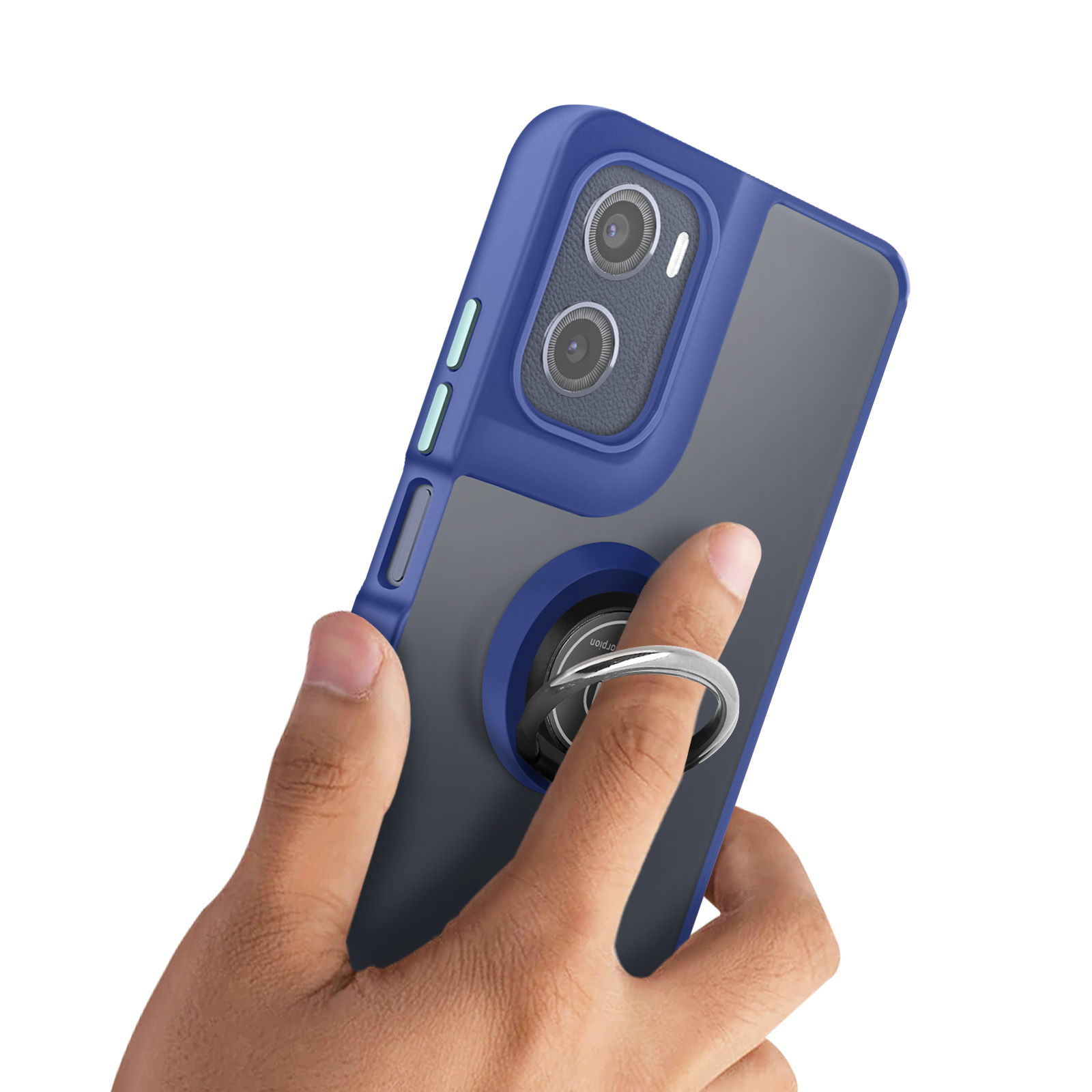 Cover Motorola G05 / E15 – Custodia Antiurto Con Anello Magnetico Per Ricarica Wireless, Blu