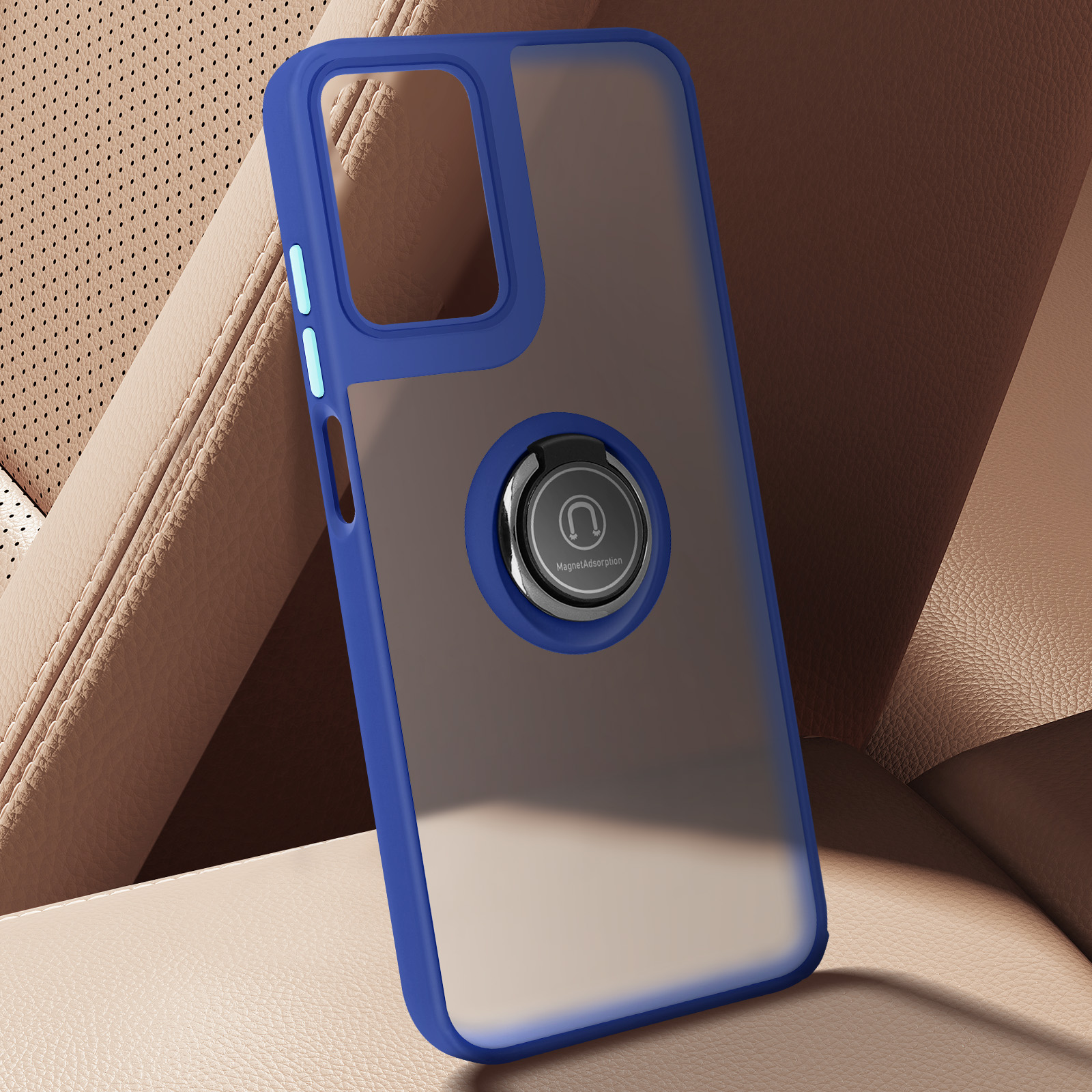COMAKU Cover Armor per Motorola Moto G24 / Moto G04, Custodia TPU+PC Antiurto con Scorrevole Cover Anello Supporto - Oro rosa