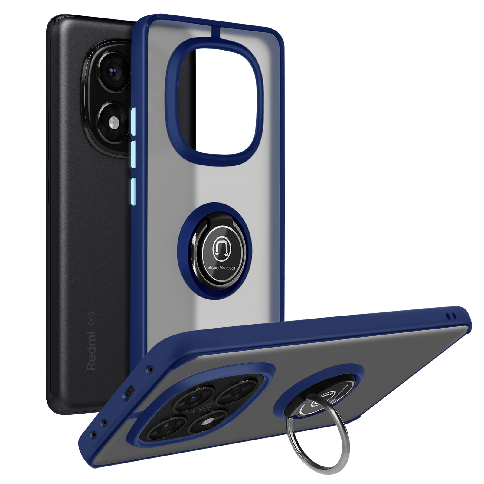 Coque Xiaomi Redmi Note 14 5G Avec Bague Magnétique - Transparent