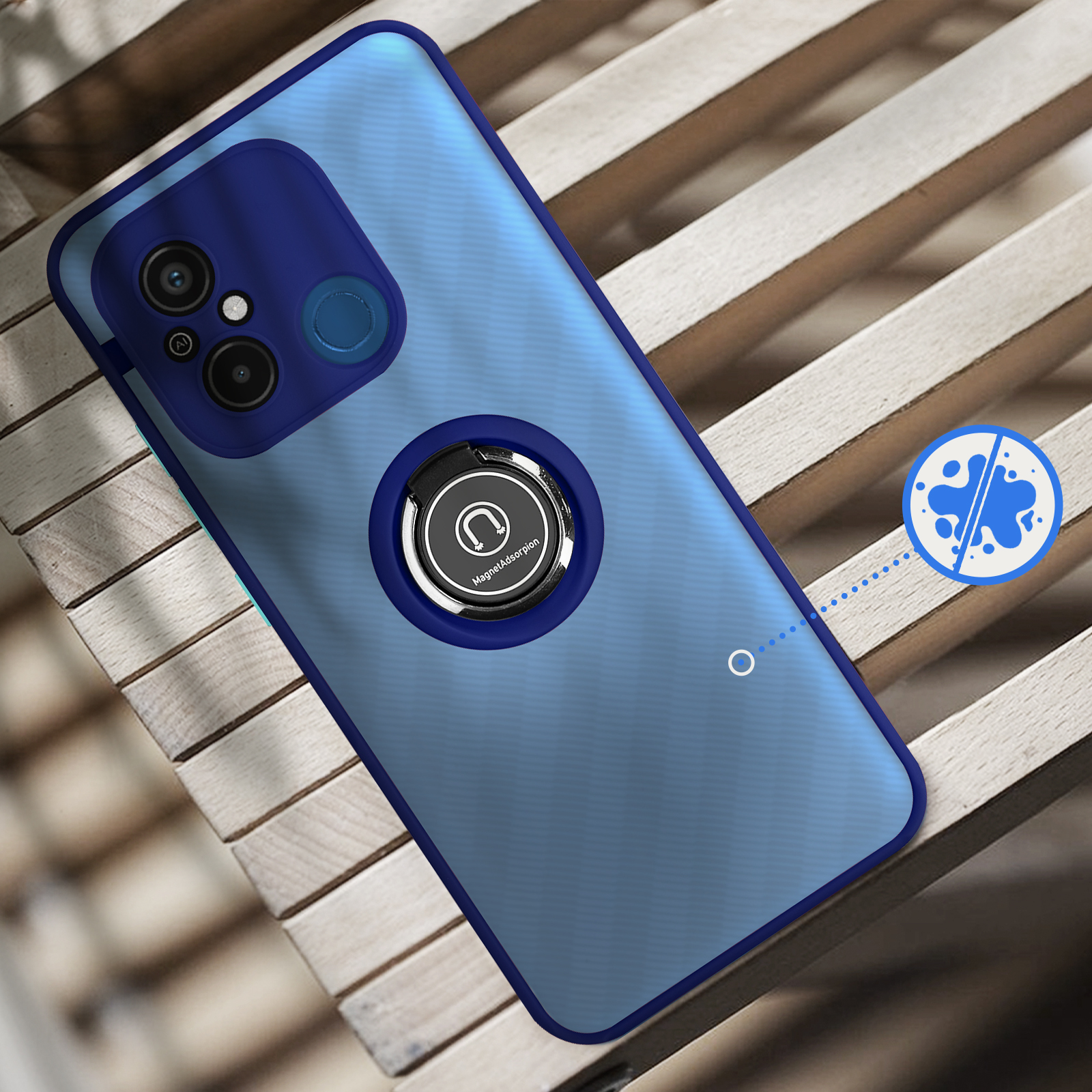 GOKEN Cover per Xiaomi Redmi 12C / Redmi 11A, Custodia Rigida Semi-Trasparente con Bordo in Silicone TPU Morbido, Design Colorato con Telaio e Pulsanti Placcati, Case Antishock,Viola