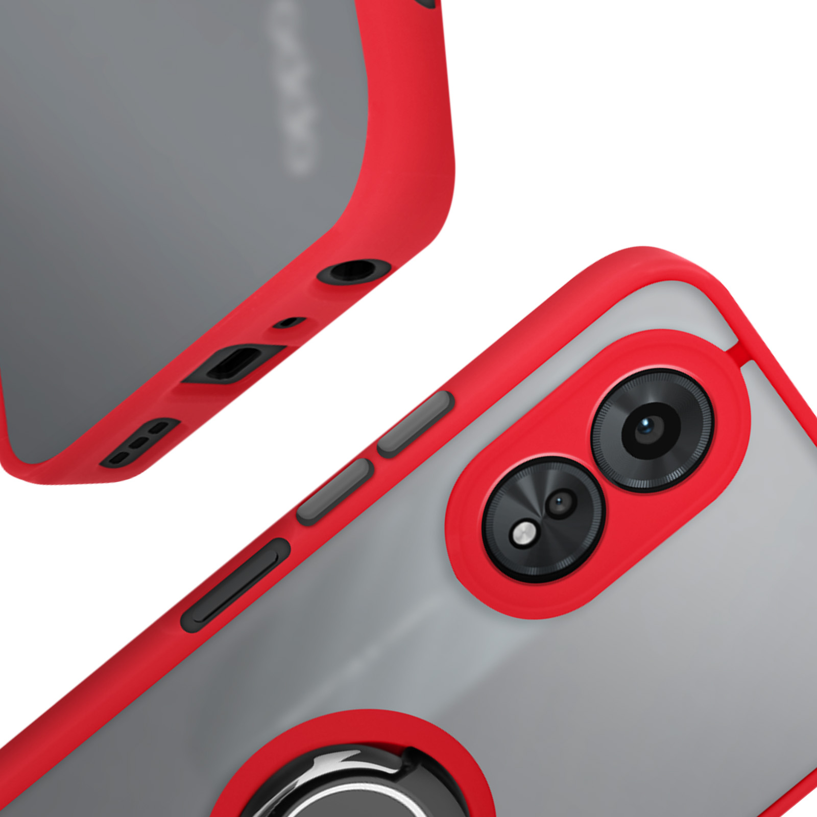 COVER NERA Per OPPO A38 CUSTODIA CARBON IN SILICONE TPU ANTIURTO