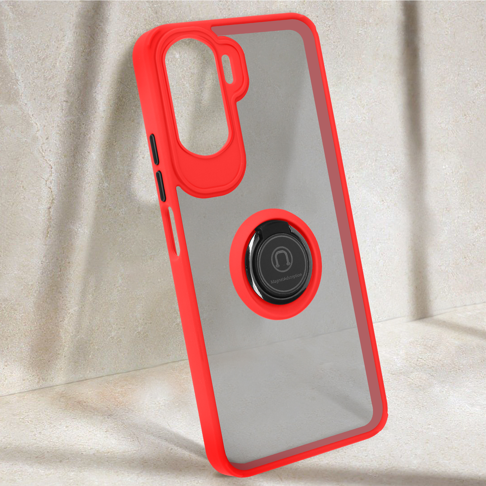 Cover Per Honor 90 Lite Con Anello Magnetico E Supporto Auto, Custodia Sottile TPU + PC Antiurto, Nero