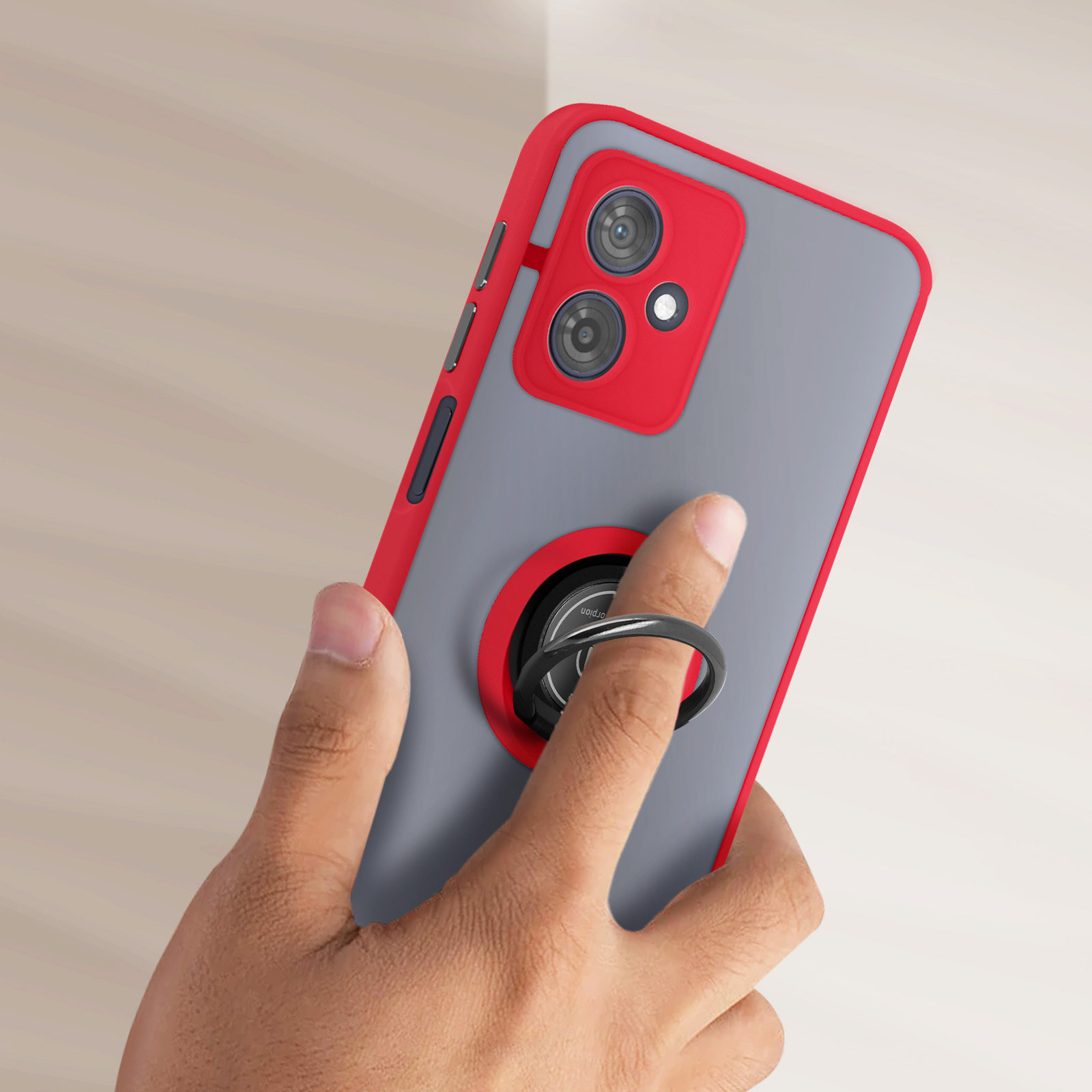 Custodia HFICY Trasparente Antiurto Con Anello Per Motorola Moto G54/G84/G56/Edge 60
