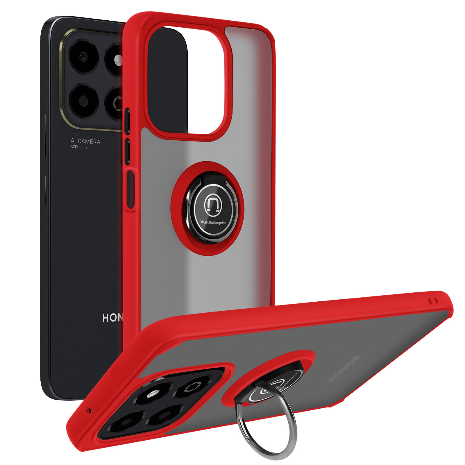 Coque noire pour Honor X6B fleur noire et rose 3666572881767