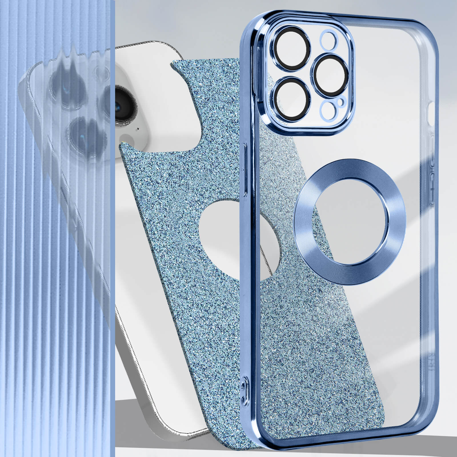 Cover Iphone 13 E Vetro | Confronta prezzi | : Cover E Vetro Iphone : Vetro Iphone : Protezione Vetro Iphone : Copertura Vetro Iphone 13Cover Compatibile con iPhone 13 Custodia Glitter, 2 Pezzi