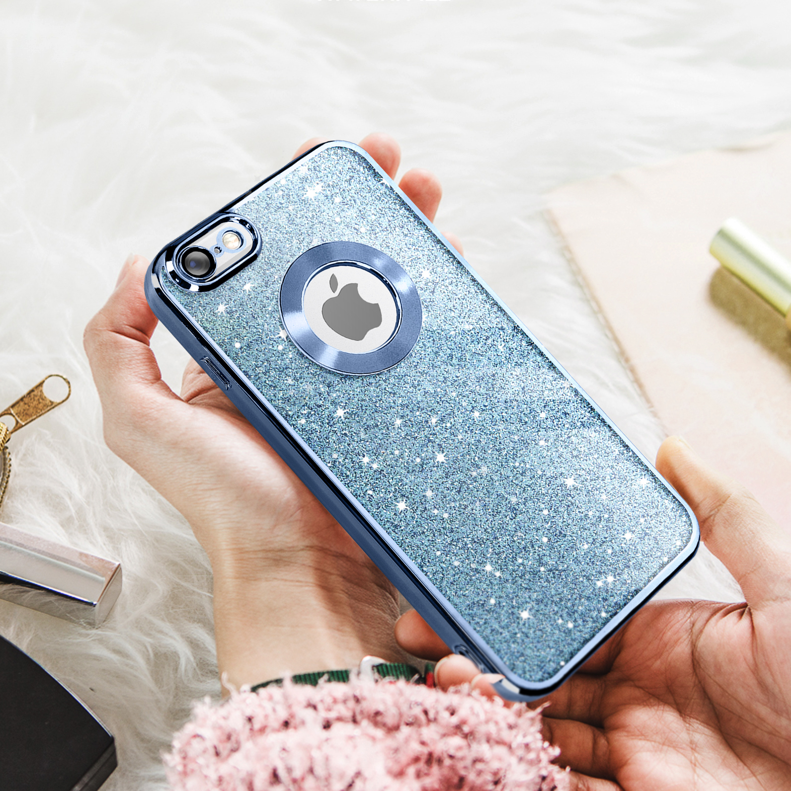 GOOYIN Custodia per Apple iPhone 6S iPhone 6 4,7 Pollici, Libro Pelle PU Glassato Cover retrò Semplice Eccellente Cuoio Case Antiurto Flip Magnetica