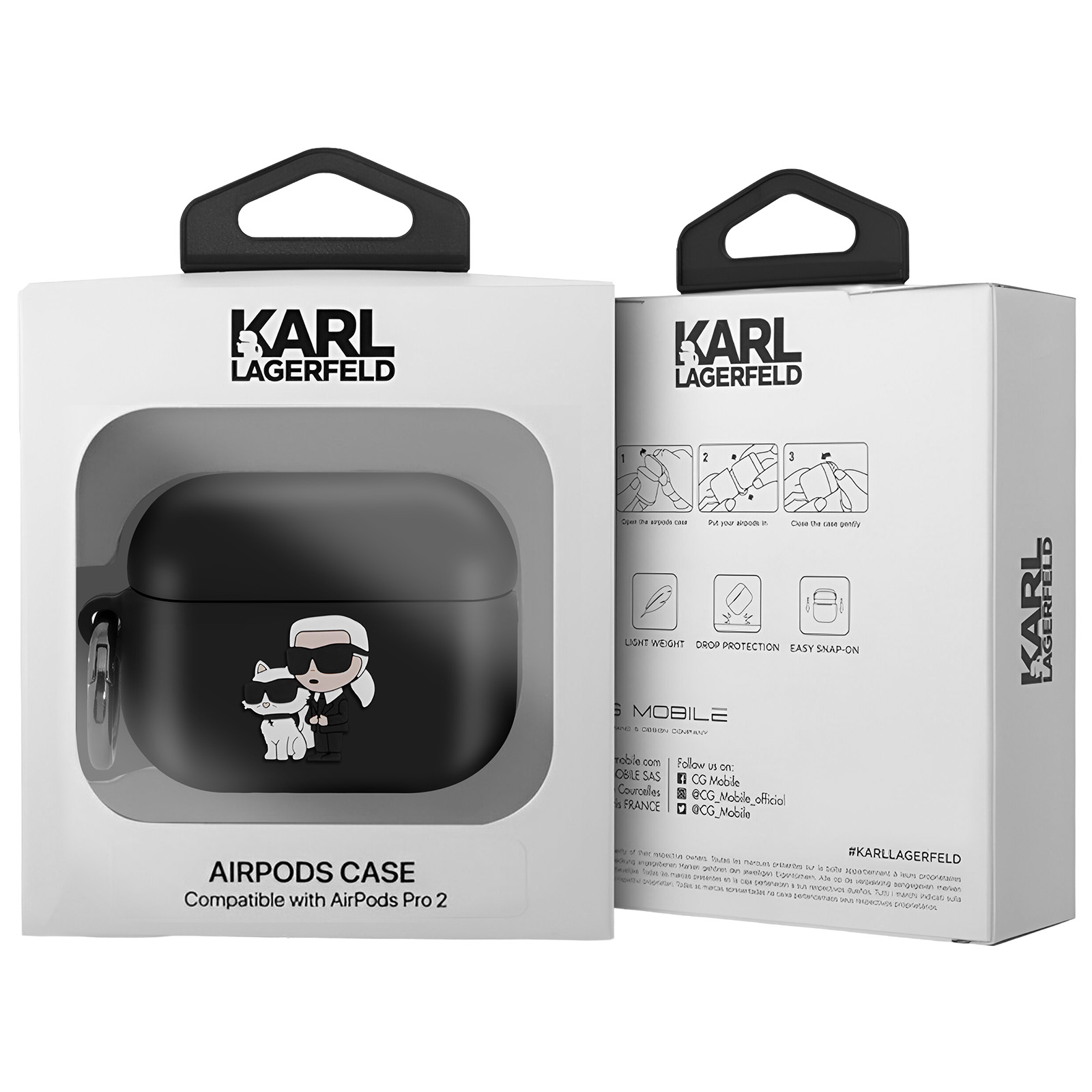 Karl Lagerfeld KLACAPSILRSGBK - Cover In Silicone Per AirPods Pro, Colore Nero, Pratica E Resistente - 5