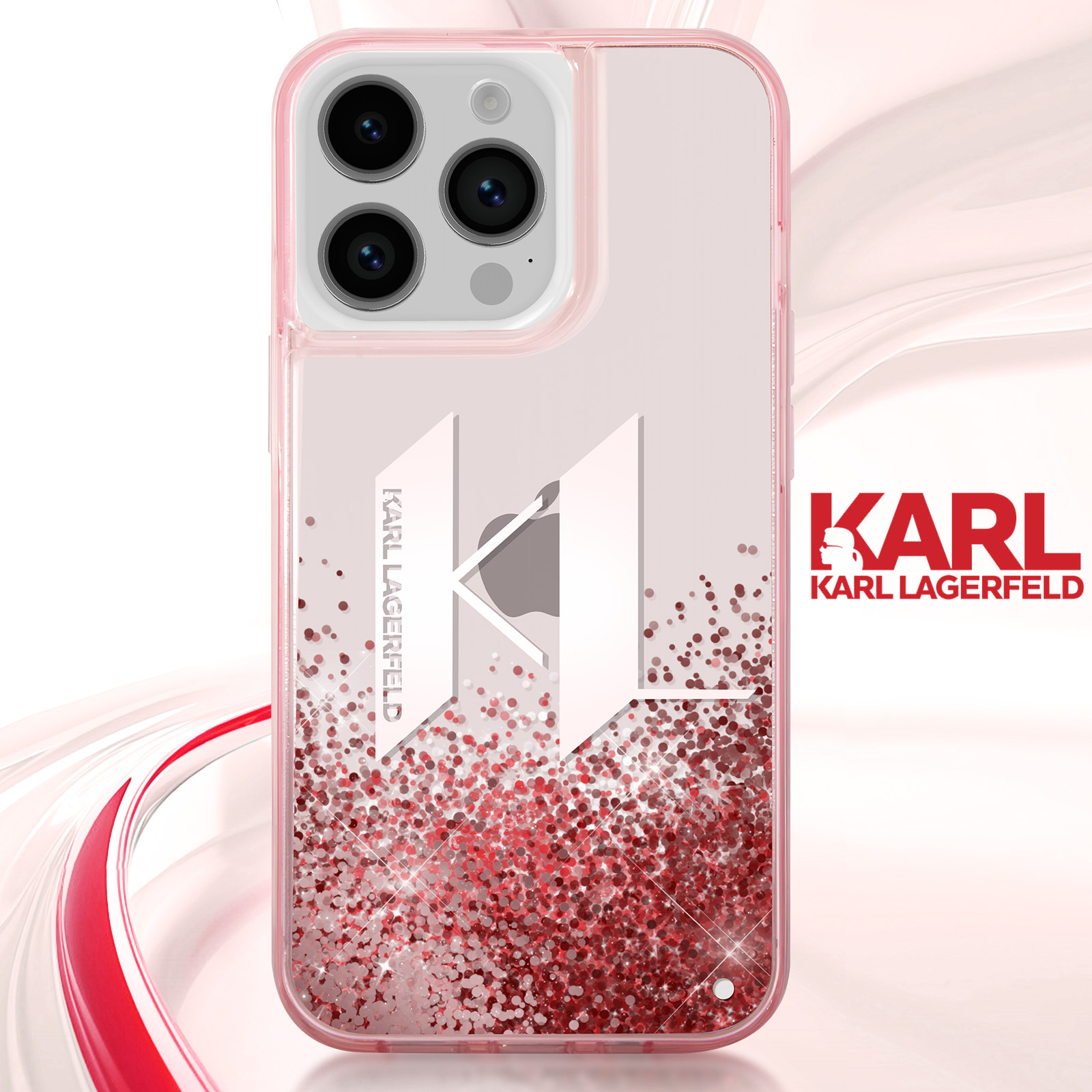 Karl Lagerfeld Custodia Per AirPods Pro – Glitter Rosa, Design Elegante, Protezione Di Qualità - 4
