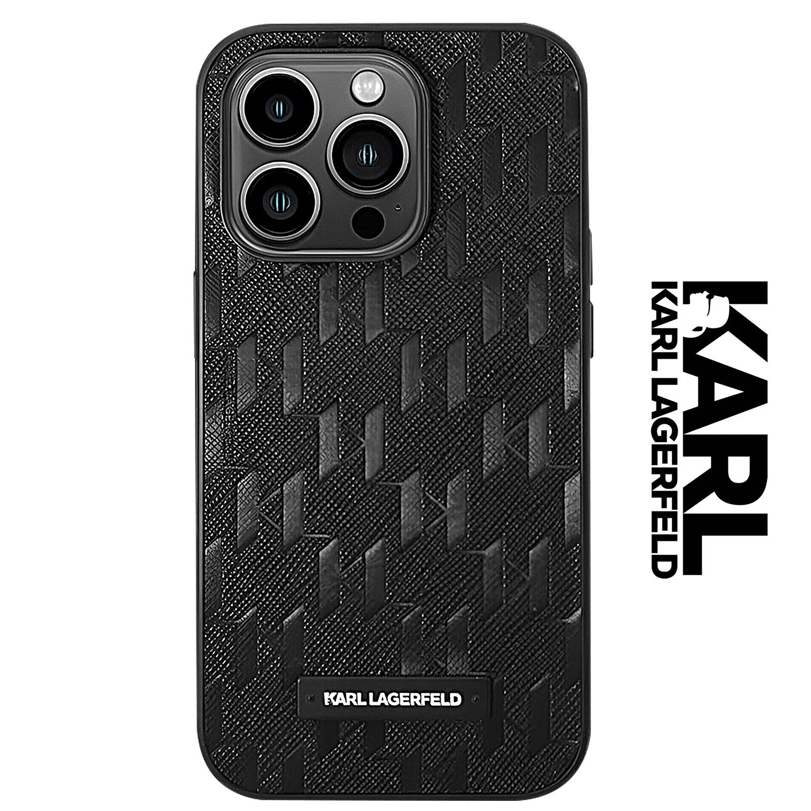 KARL LAGERFELD Custodia IPhone 13 Pro Max: Motivo Testa Di Karl, Rosa Glitterato, Protezione Anti-Caduta 2 Metri