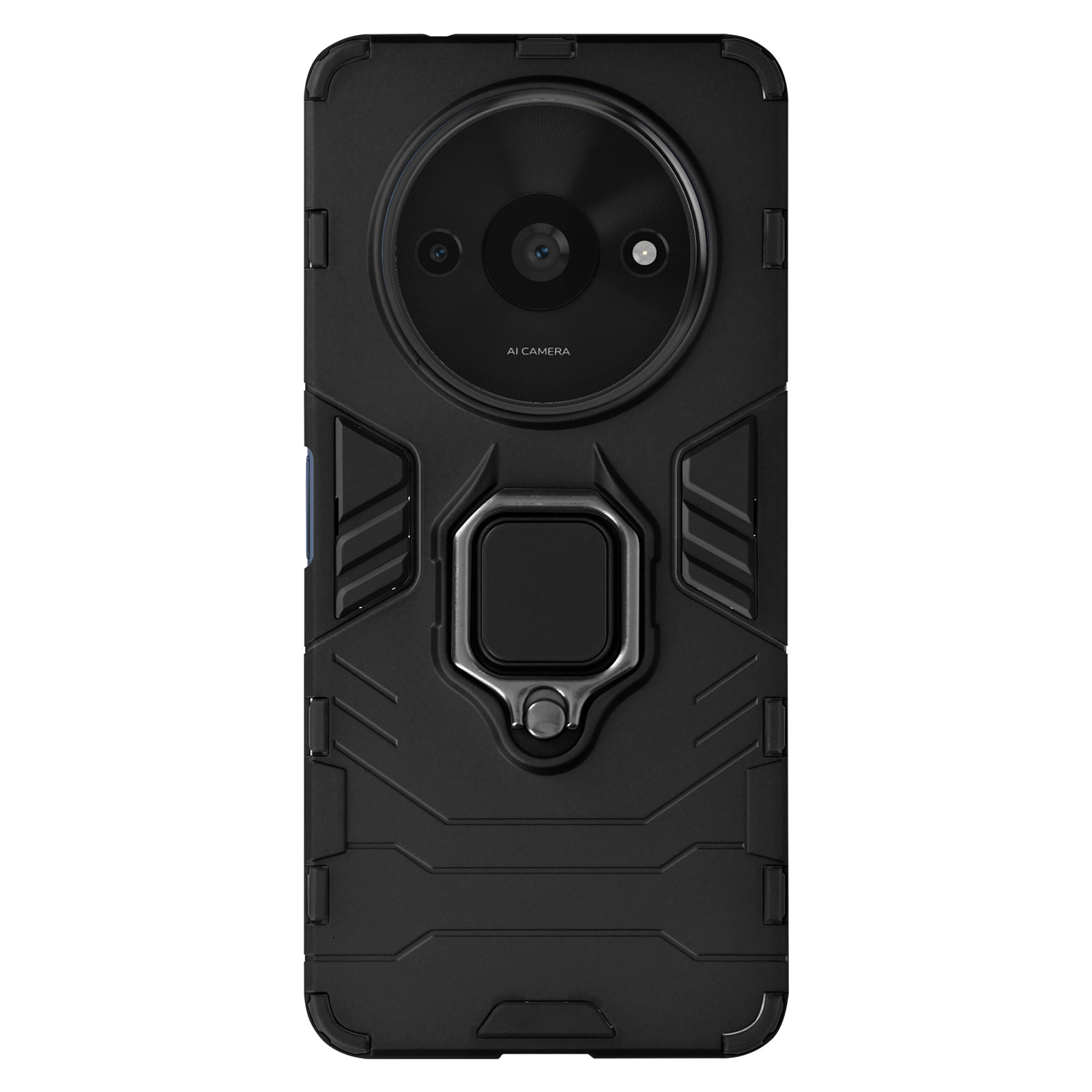 COMAKU Cover Per Xiaomi Redmi A1 Plus Con Anello Portadito 360° E Supporto Magnetico, Anti-Caduta, Resistente Agli Urti, Colore Nero - 2