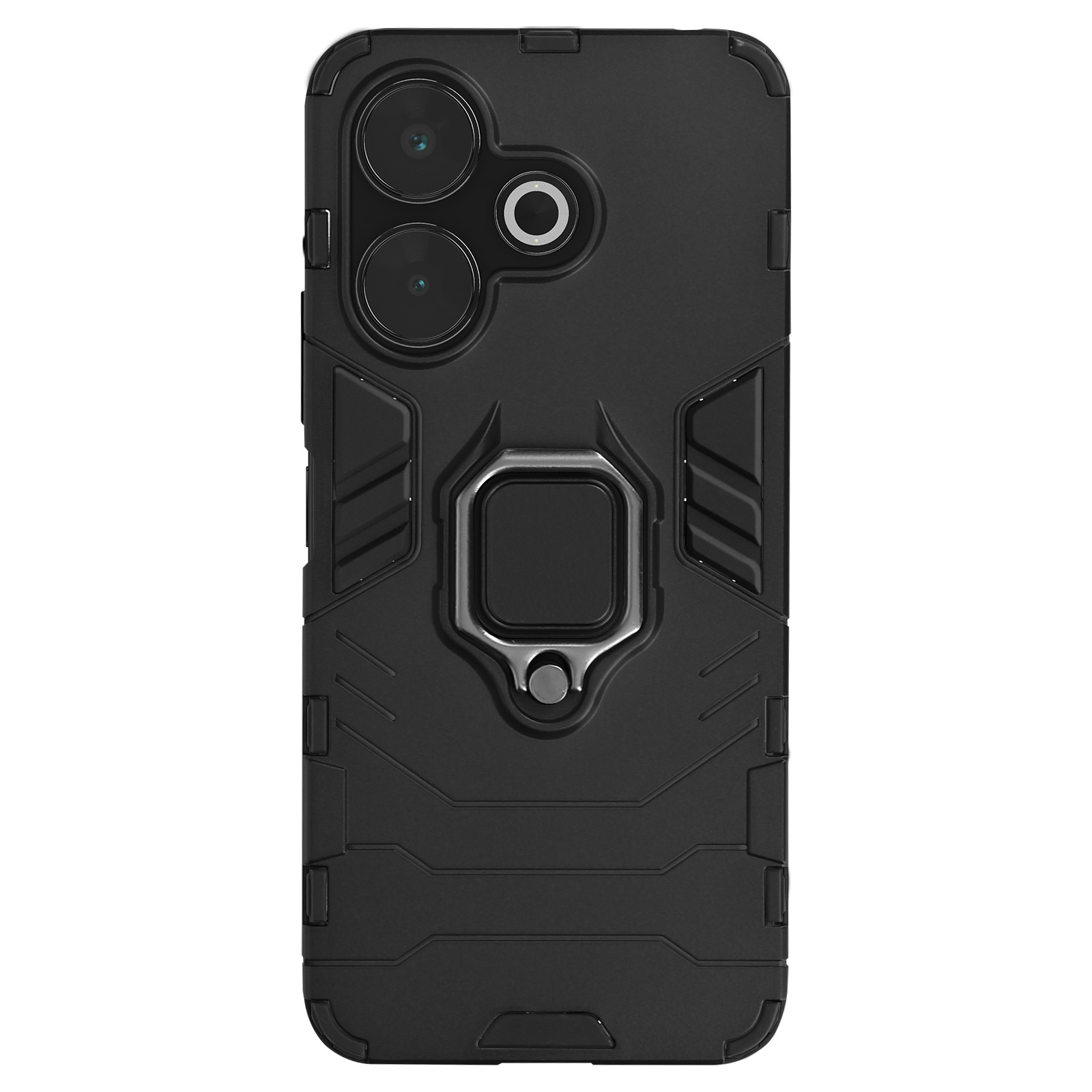 Coque Protection Xiaomi Redmi 13C Dechyi - Avec Couvercle Coulissant Caméra, Anneau Support Rotatif 360°, Verre Trempé Inclus - Silicone Et PC Antichoc - 2