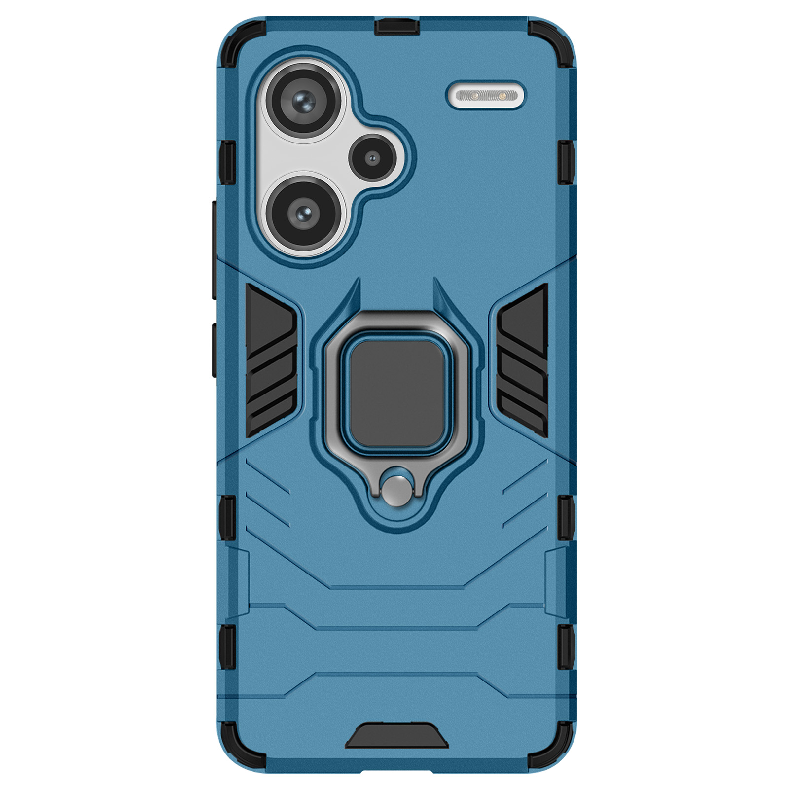 PEIYE Cover Per Xiaomi Redmi Note 13 Pro Plus 5G – Custodia Antiurdo Con Cornice In TPU Morbido E Retro Rigido Trasparente (Bordo Blu) - 2